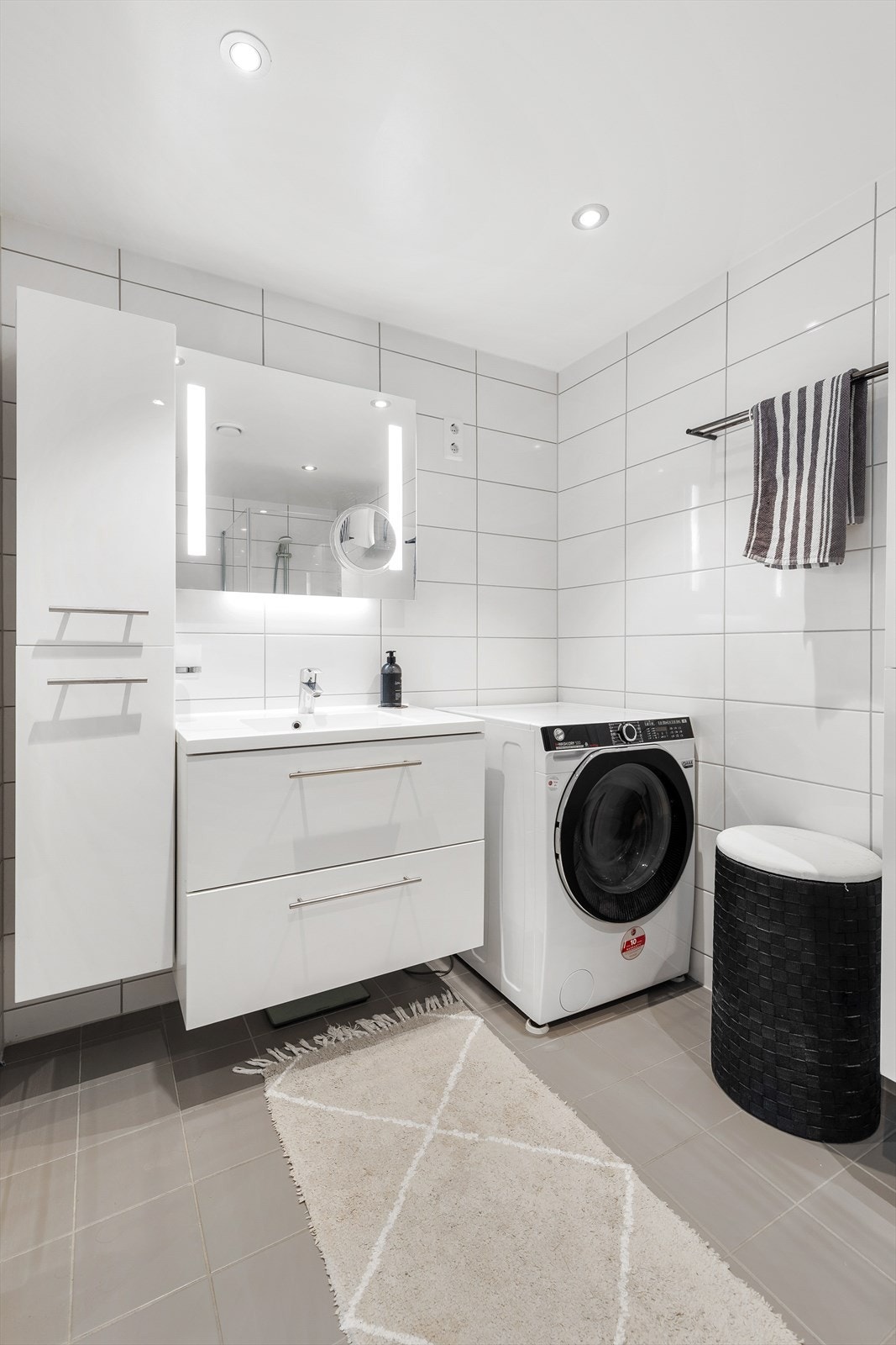 Opplegg og plass for vaskemaskin. Galleribilde