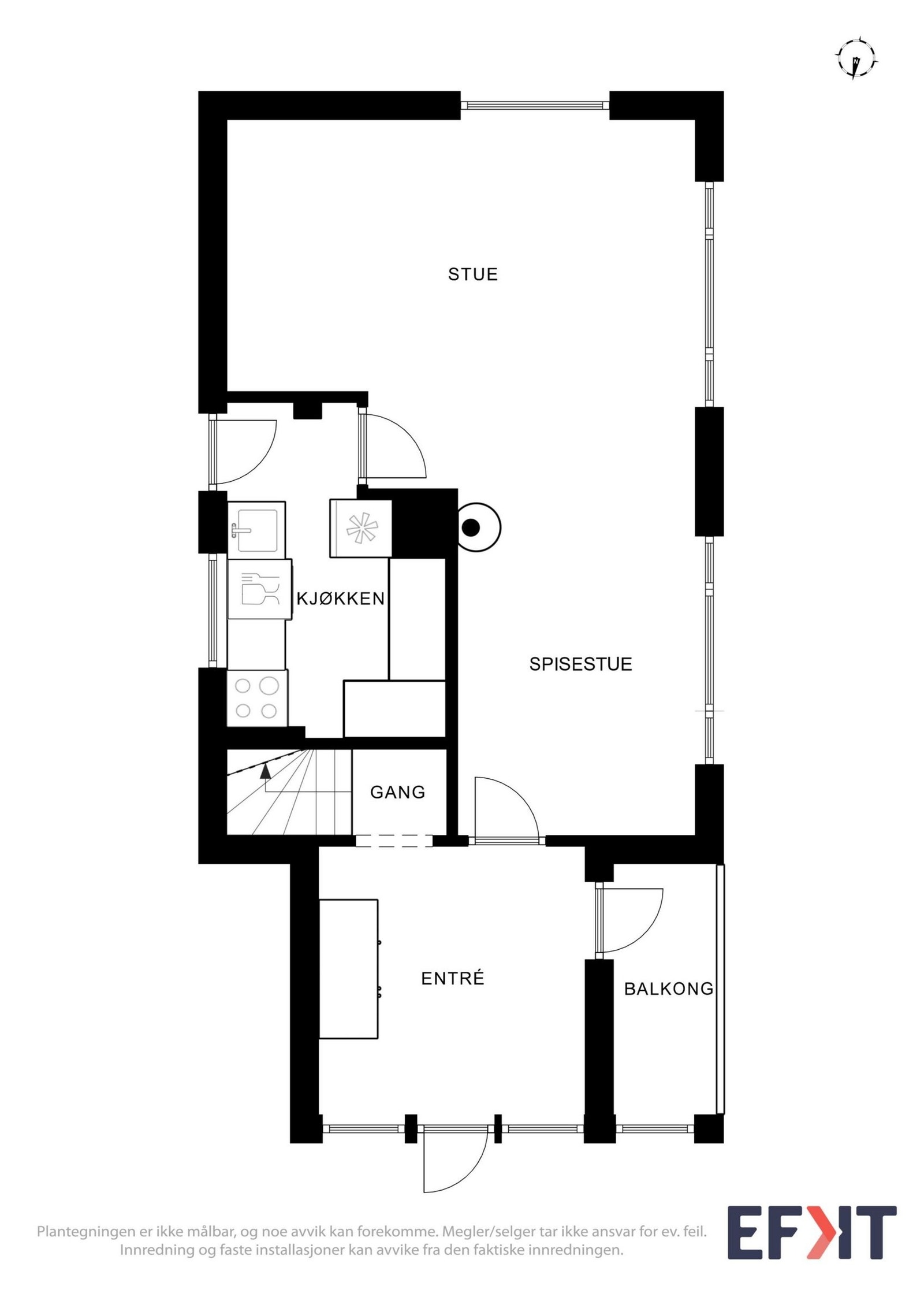 Plantegning 1 etg. Galleribilde