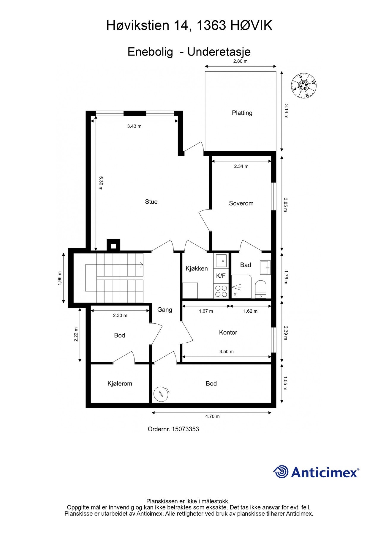 Plantegning - Underetasje Galleribilde