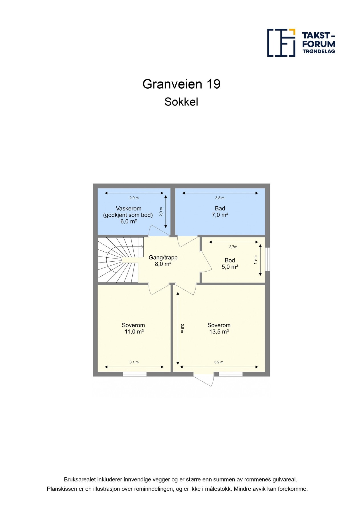 Plantegning sokkeletasje. Galleribilde