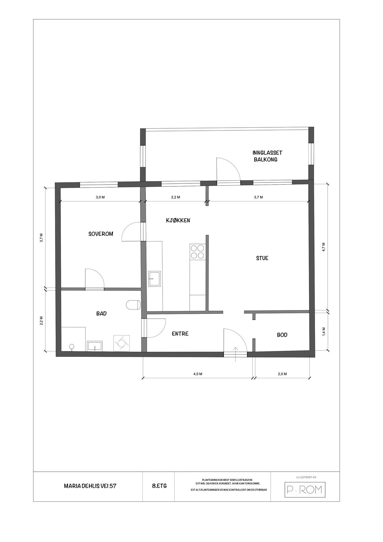 Målsatt plantegning Galleribilde