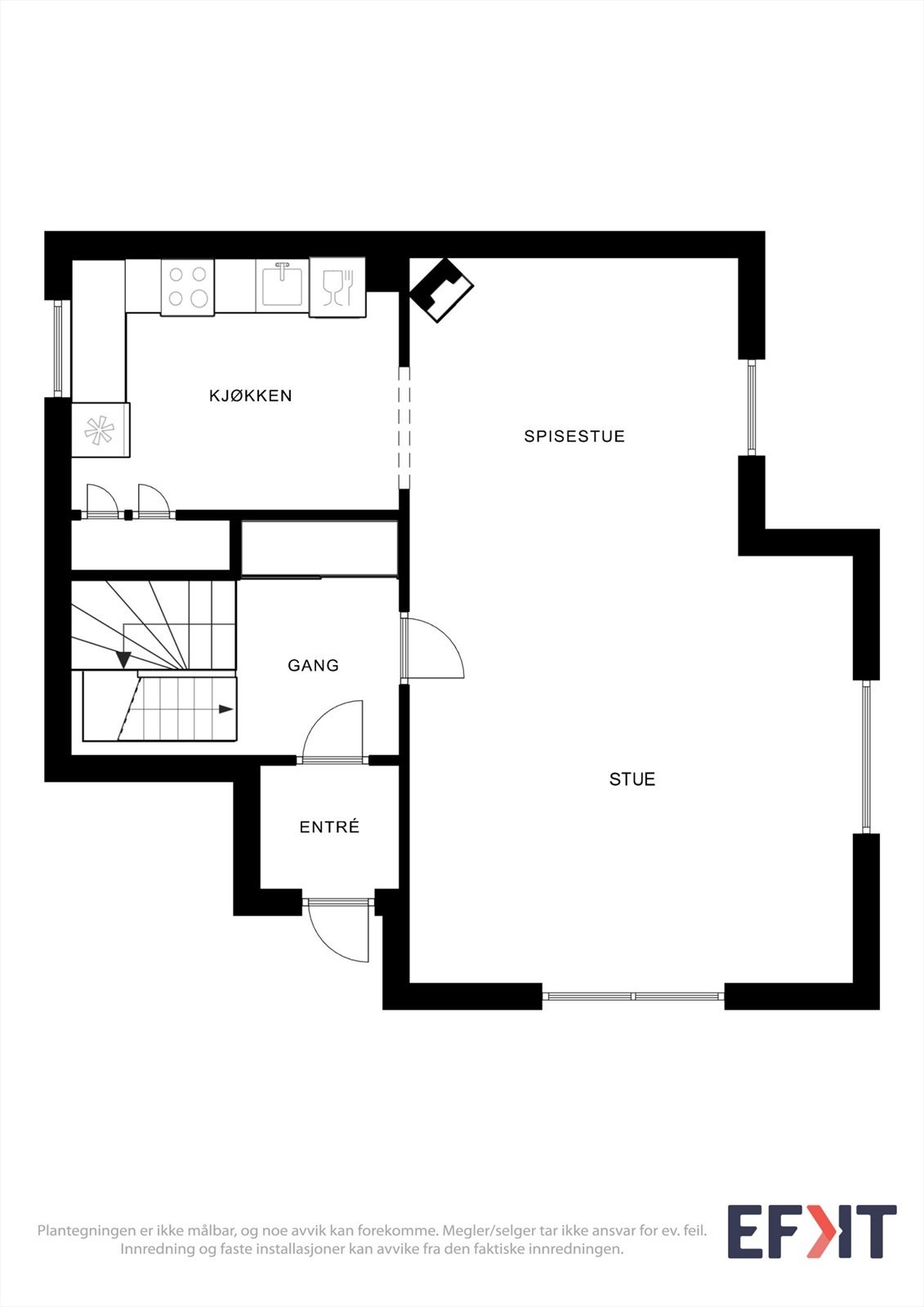 Plantegning 1. etasje Galleribilde