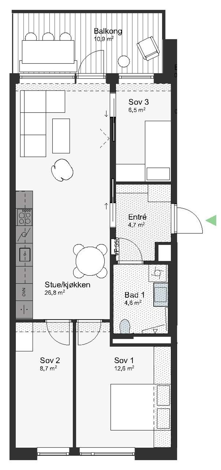 Plantegning leilighet 1-610 Galleribilde