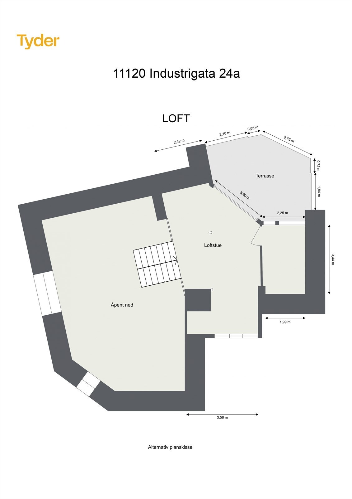 Den alternative planløsningen krever søknad og godkjenning fra Plan- og bygningsetaten. Galleribilde