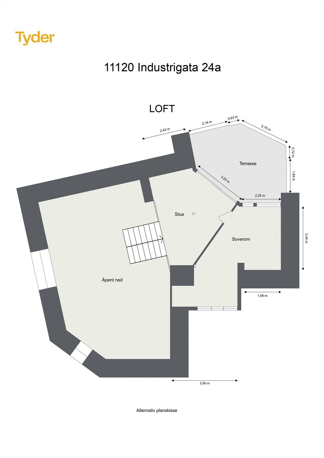 Den alternative planløsningen krever søknad og godkjenning fra Plan- og bygningsetaten. Galleribilde