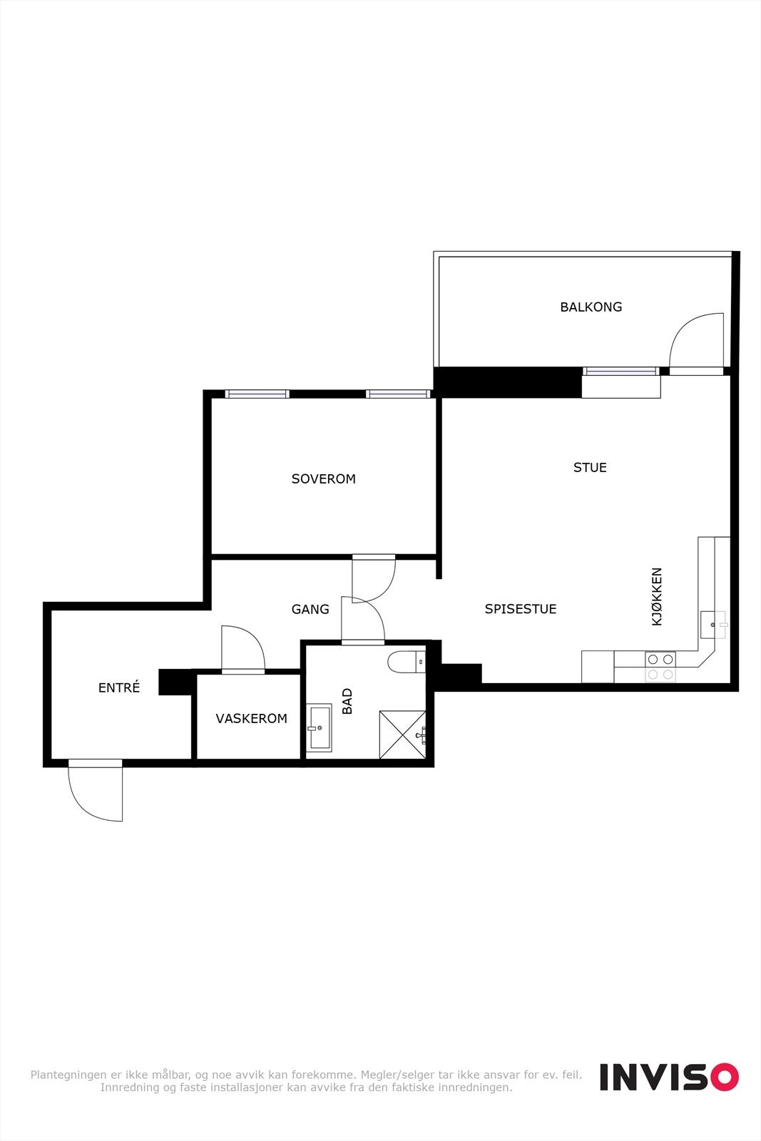 Plantegning, dagens løsning. Galleribilde