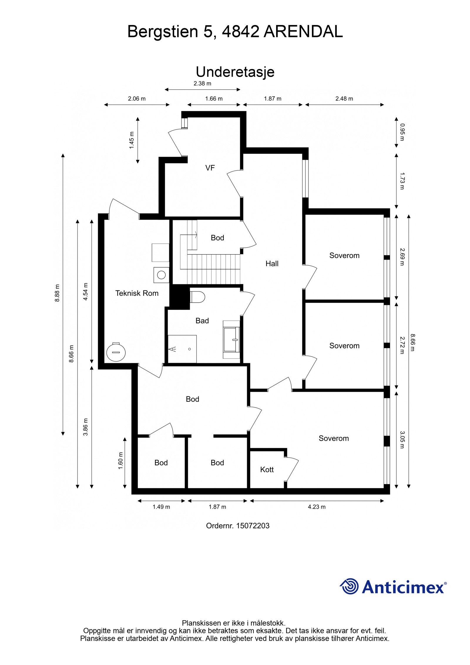 Plantegning - Underetasje Galleribilde