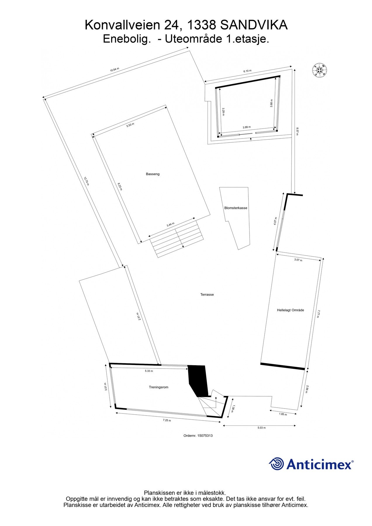 Plantegning - Uteområde 1.etasje Galleribilde