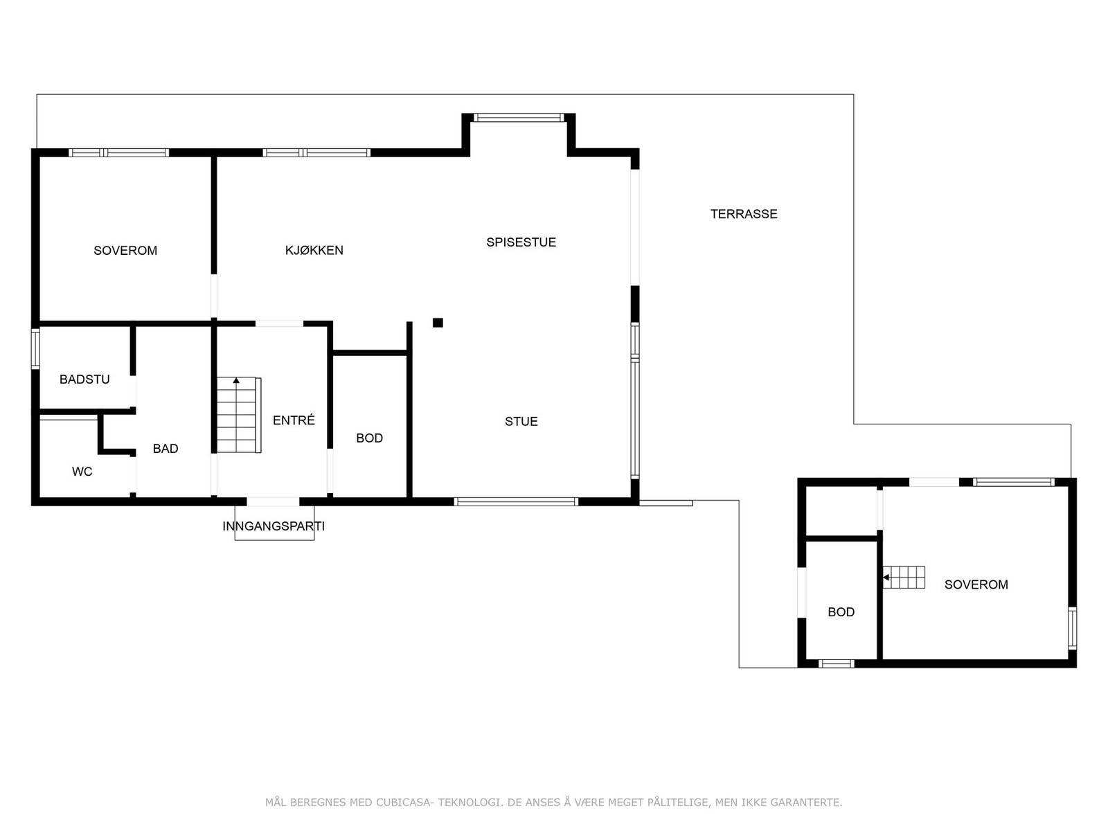 Plantegning hovedetasje og anneks Galleribilde