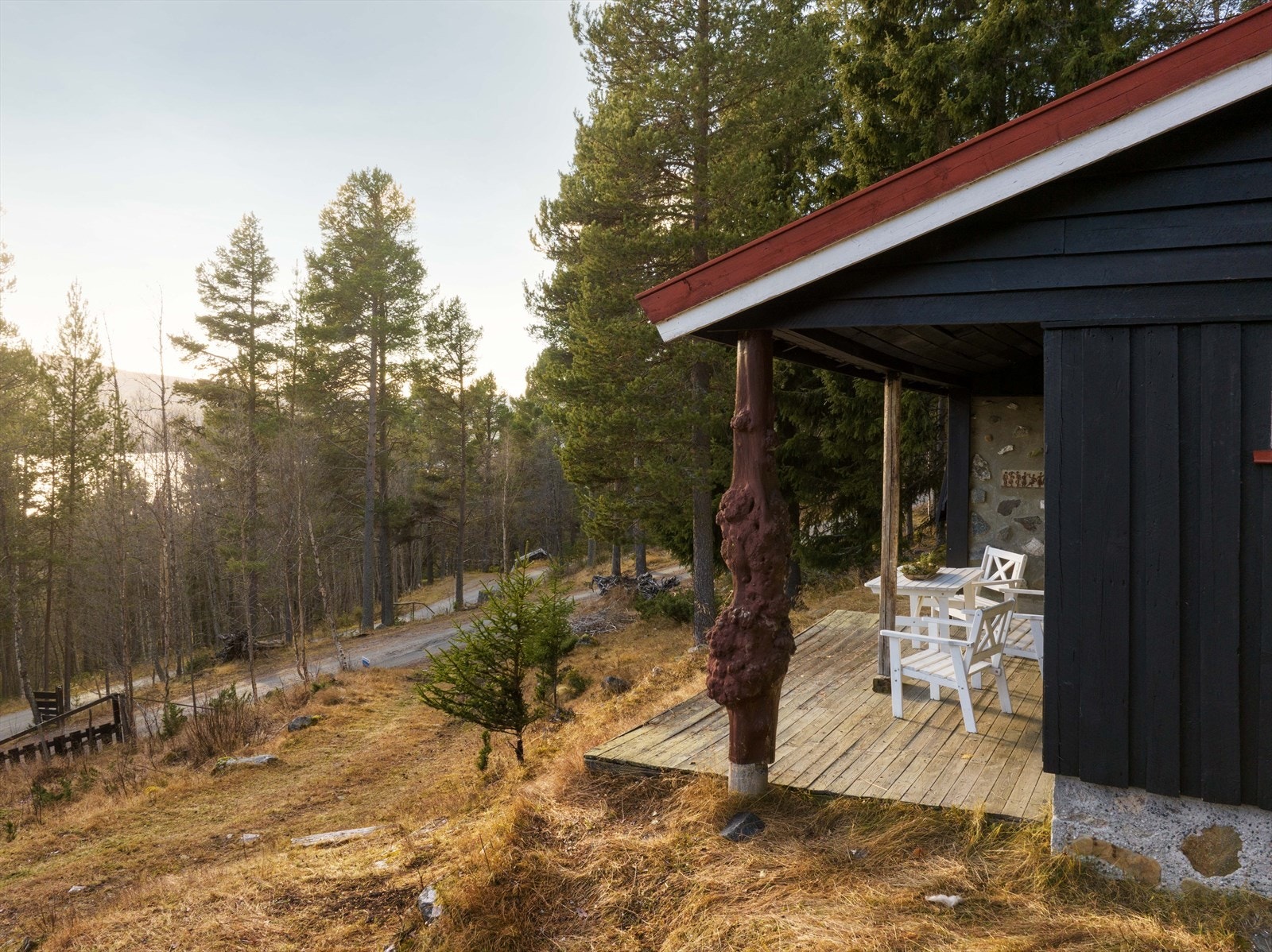 Hytta i et område med landbruk og spredt hyttebebyggelse, 830 moh. Her kan en virkelig nyte stillheten i fjellet. Galleribilde