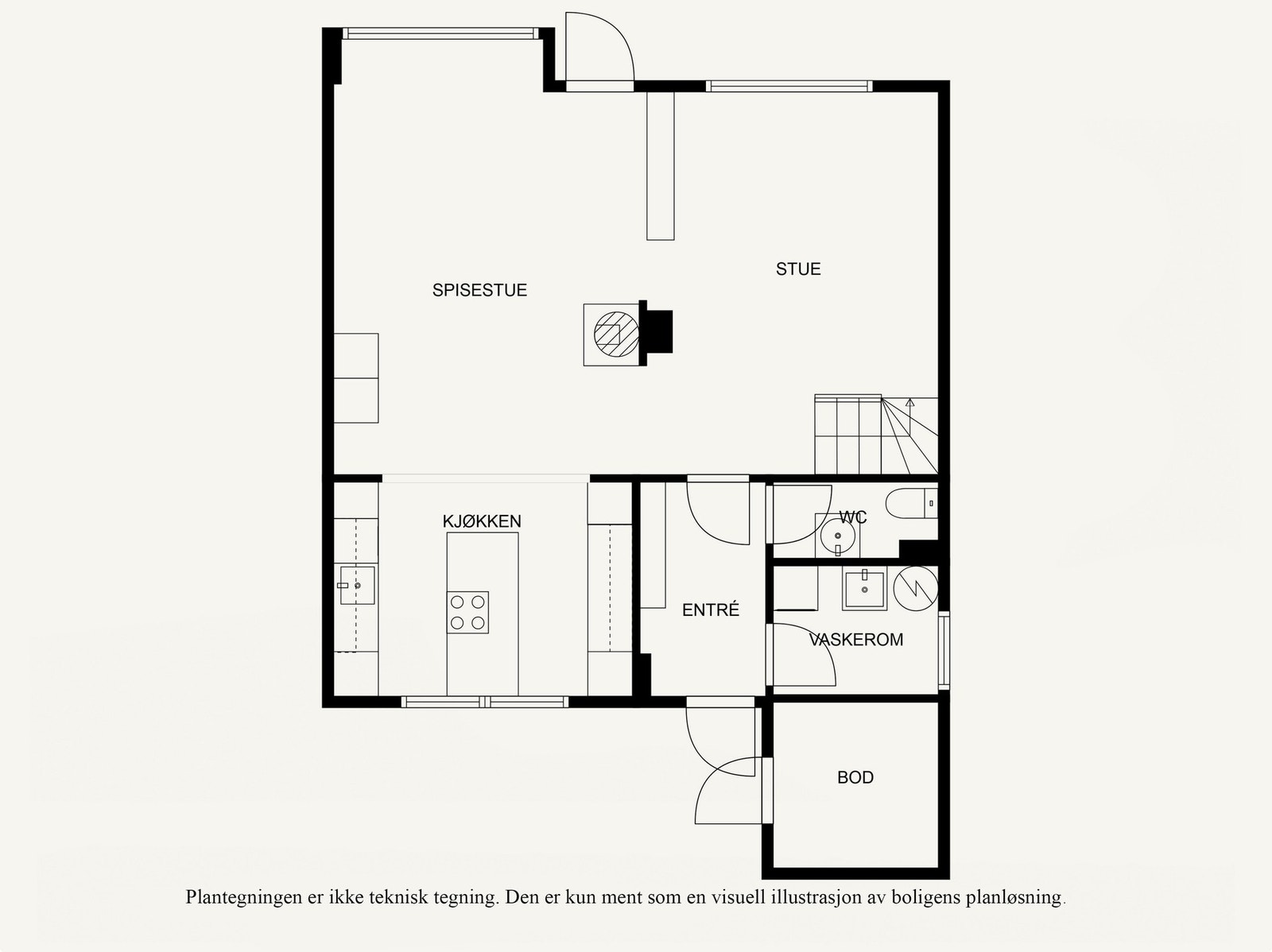 Plantegning 1. etasje. Galleribilde