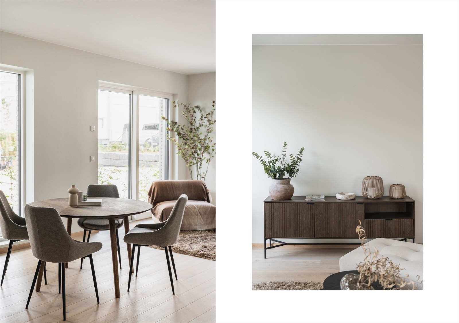 Stuen får rikelig med naturlig lysinnslipp fra store vindusflater Galleribilde