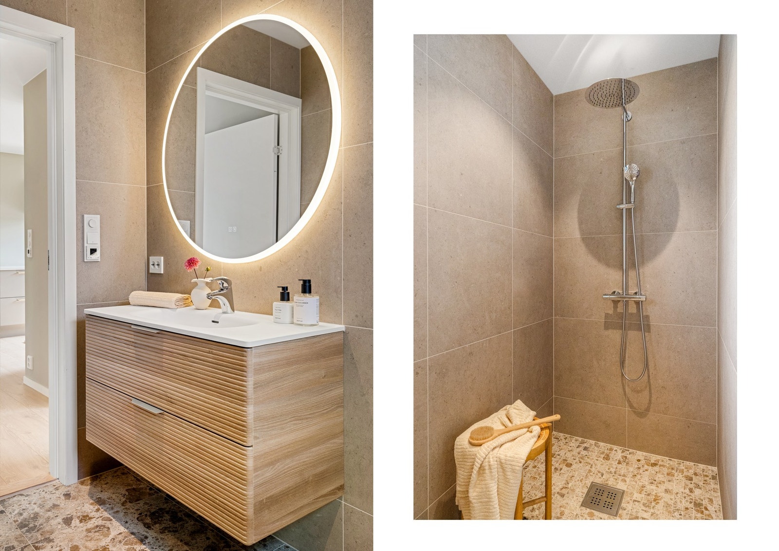 Badet ligger i naturlig tilknytning til hovedsoverommet Galleribilde