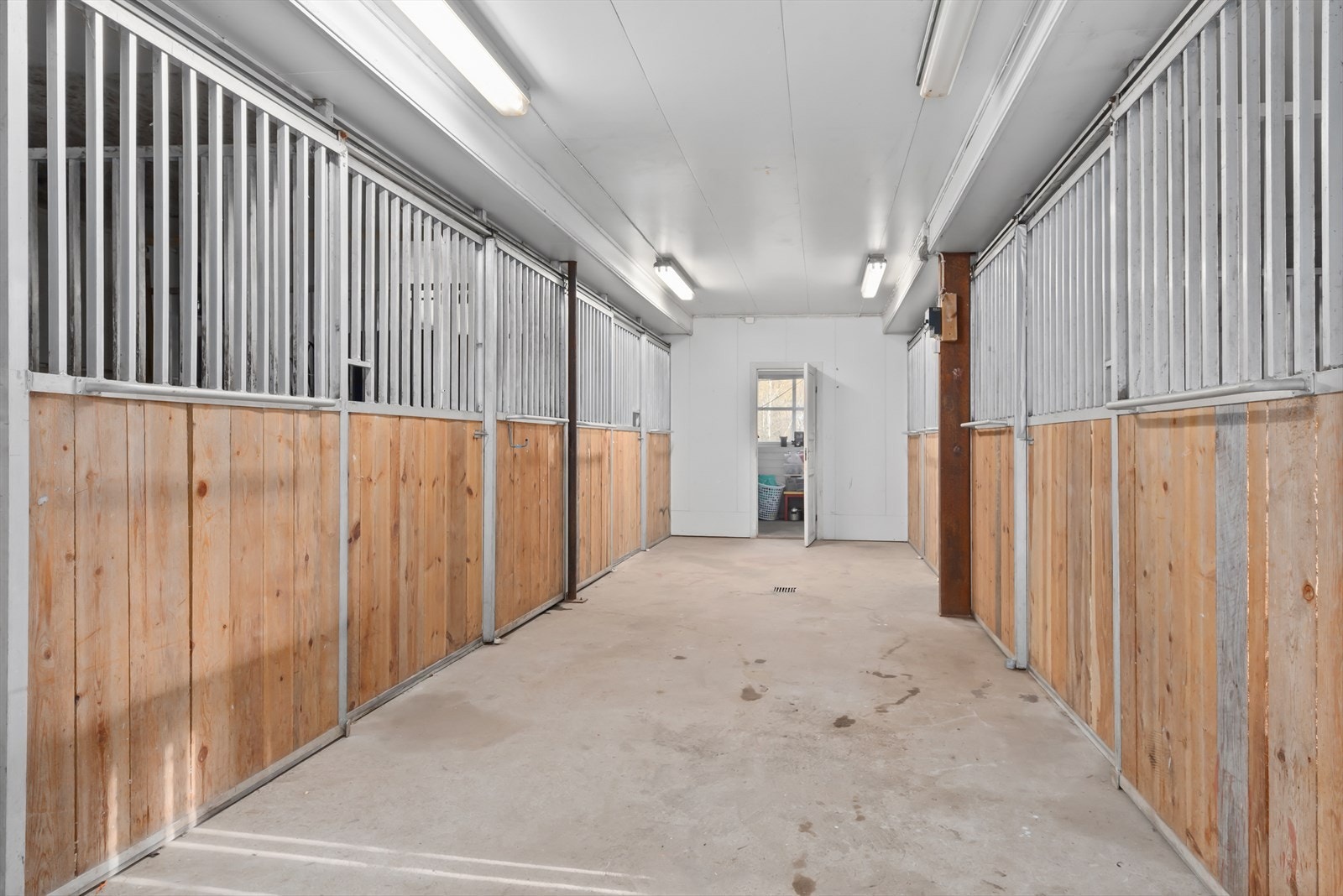 Stallen er innredet med 8 båser for hester Galleribilde