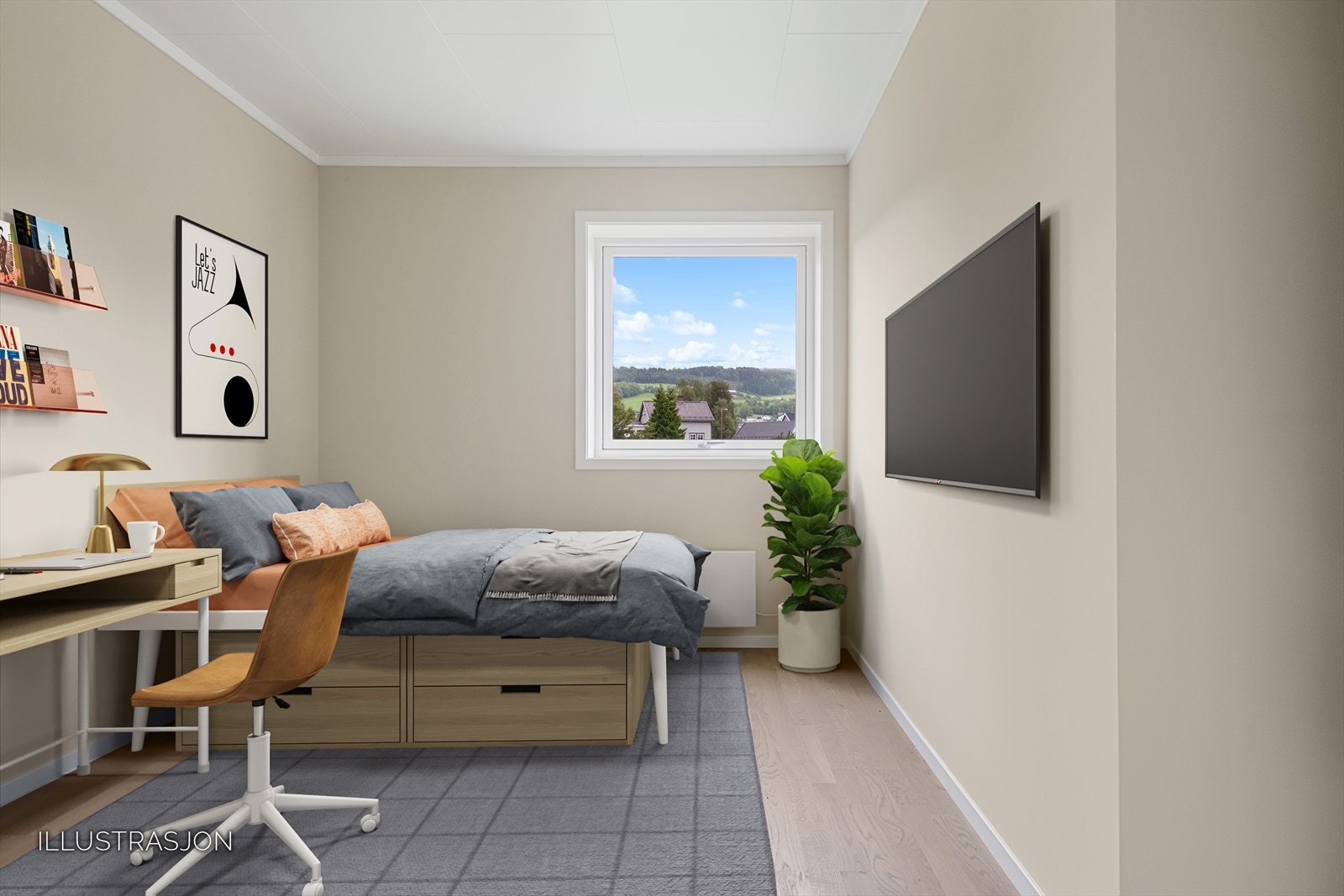 Soverom 2 med flere møbeleringsmuligheter. Galleribilde