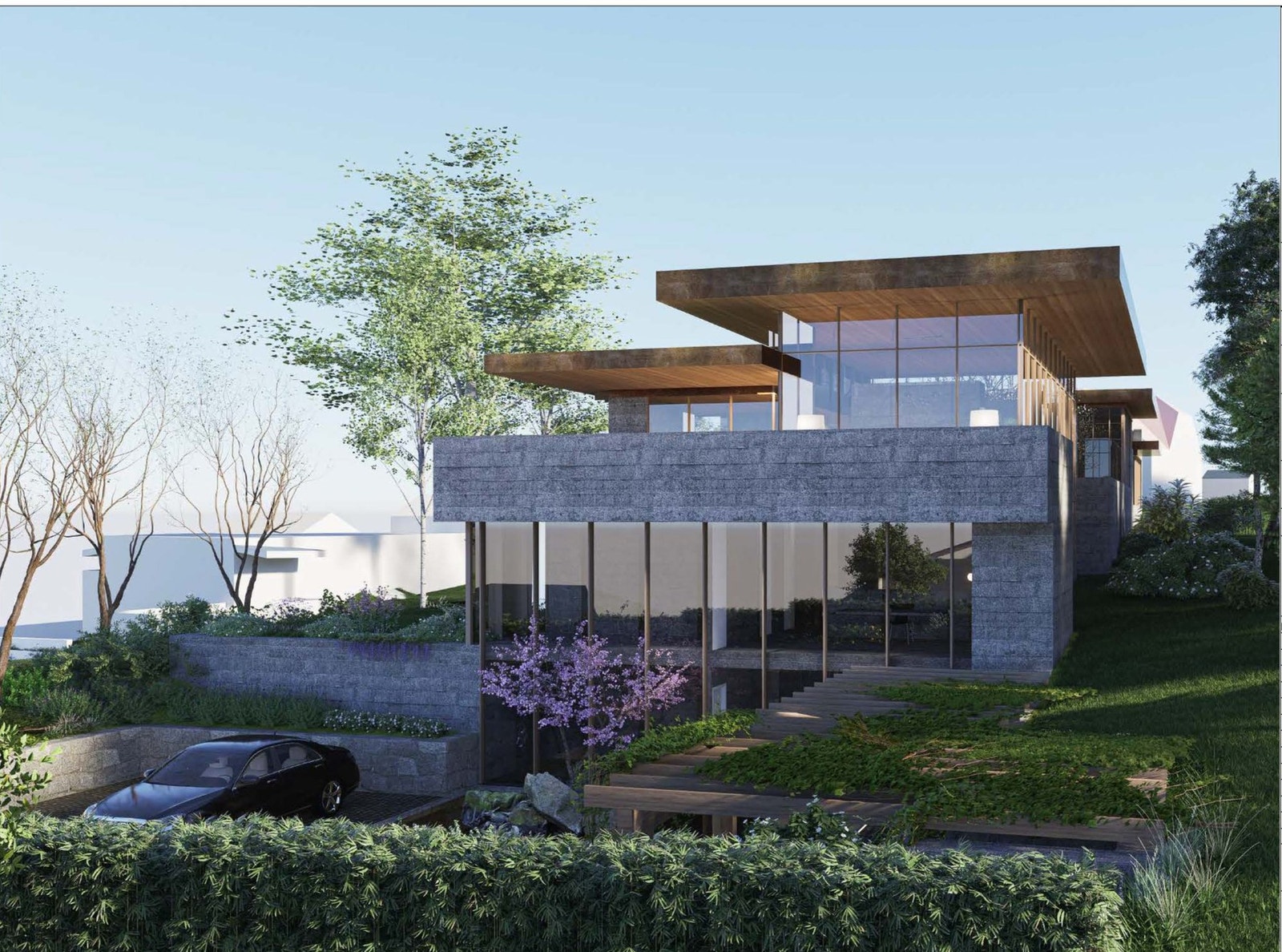 Perspektiv tegning av eventuell ny bolig med rammetillatelse. Avvik kan forekomme. Galleribilde