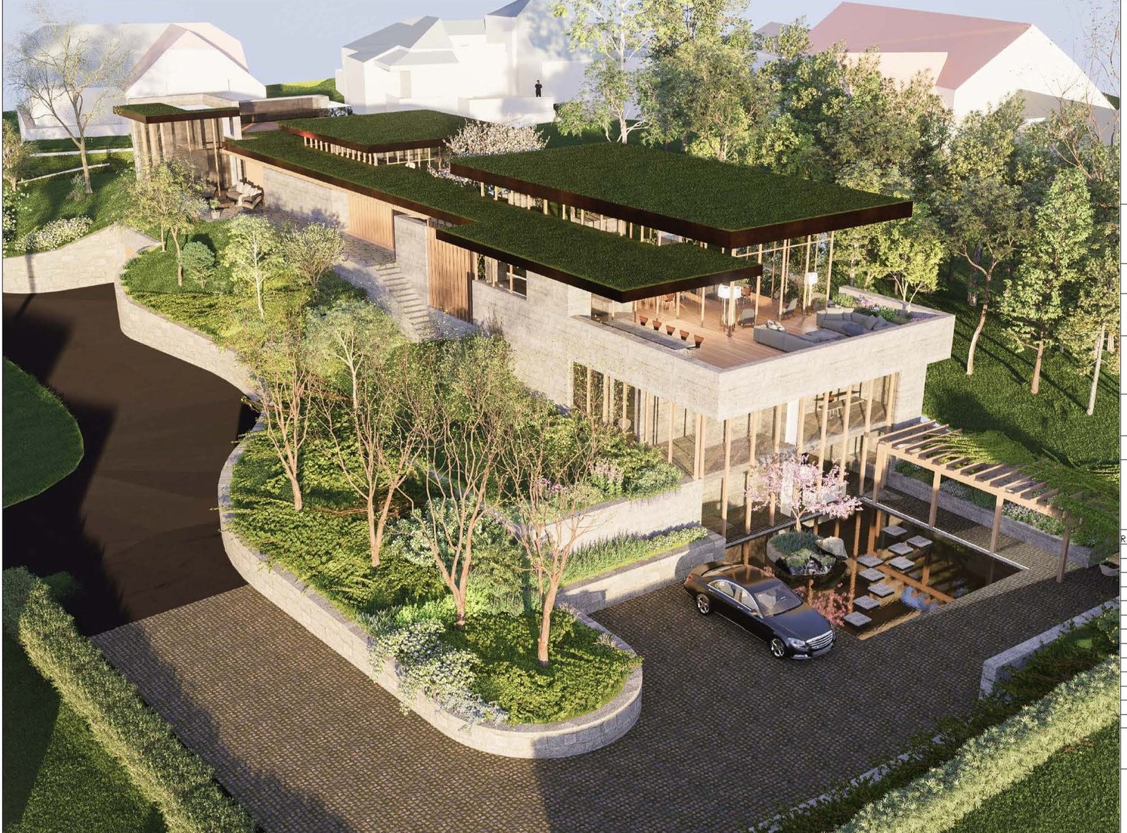 Perspektiv tegning av eventuell ny bolig med rammetillatelse. Avvik kan forekomme. Galleribilde