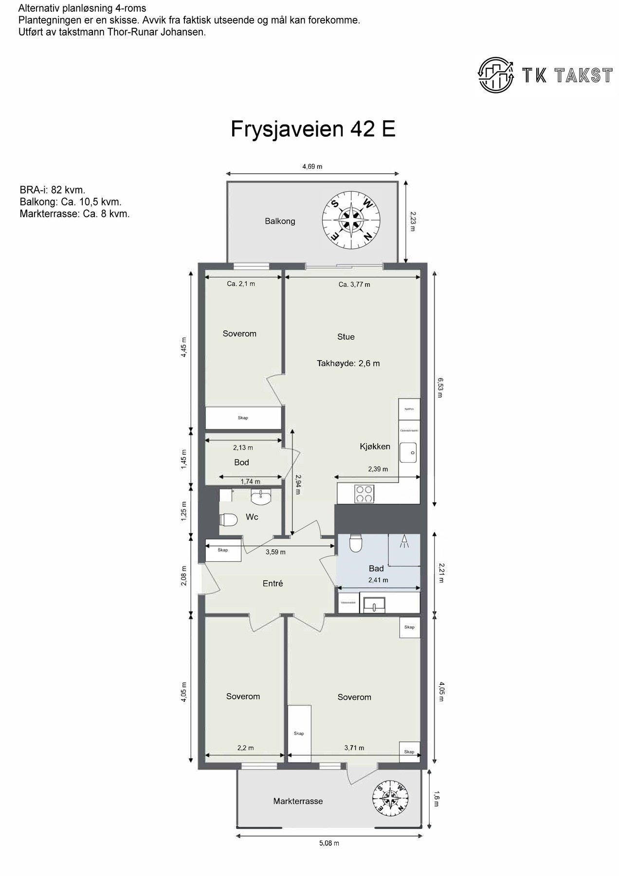 Alternativ planløsning. Et ekstra rom kan etableres i TV-stuen, noe som gir fleksible løsninger enten du ønsker hjemmekontor, TV-stue eller gjesterom Galleribilde