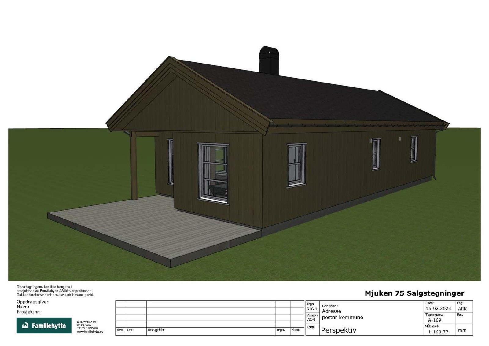 Salgstegning Mjuken 75 / fasade Galleribilde