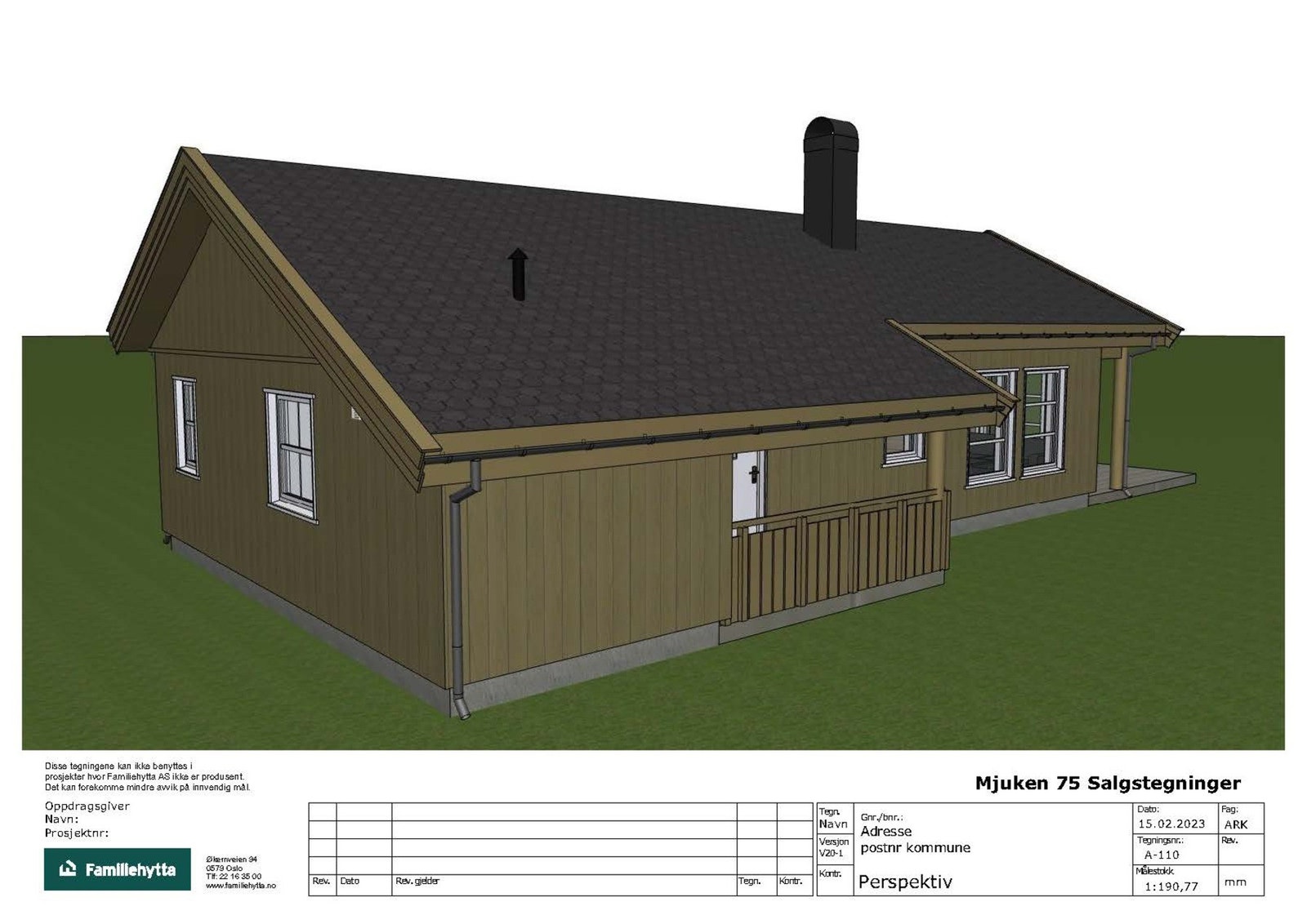 Salgstegning Mjuken 75 / fasade Galleribilde