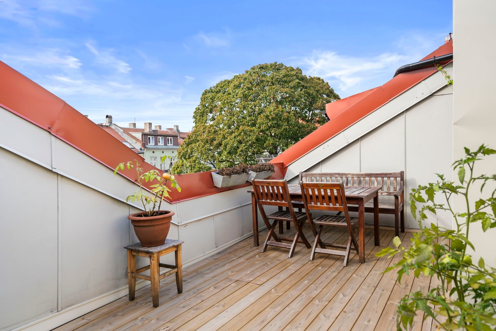 Borettslaget har en flott, felles takterrasse med gode sol- og utsynsforhold. Galleribilde