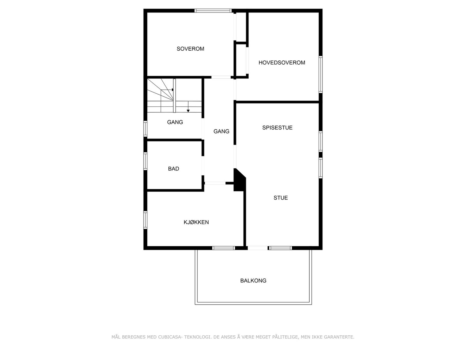Plantegning 2.etasje. 1 leilighet. Galleribilde