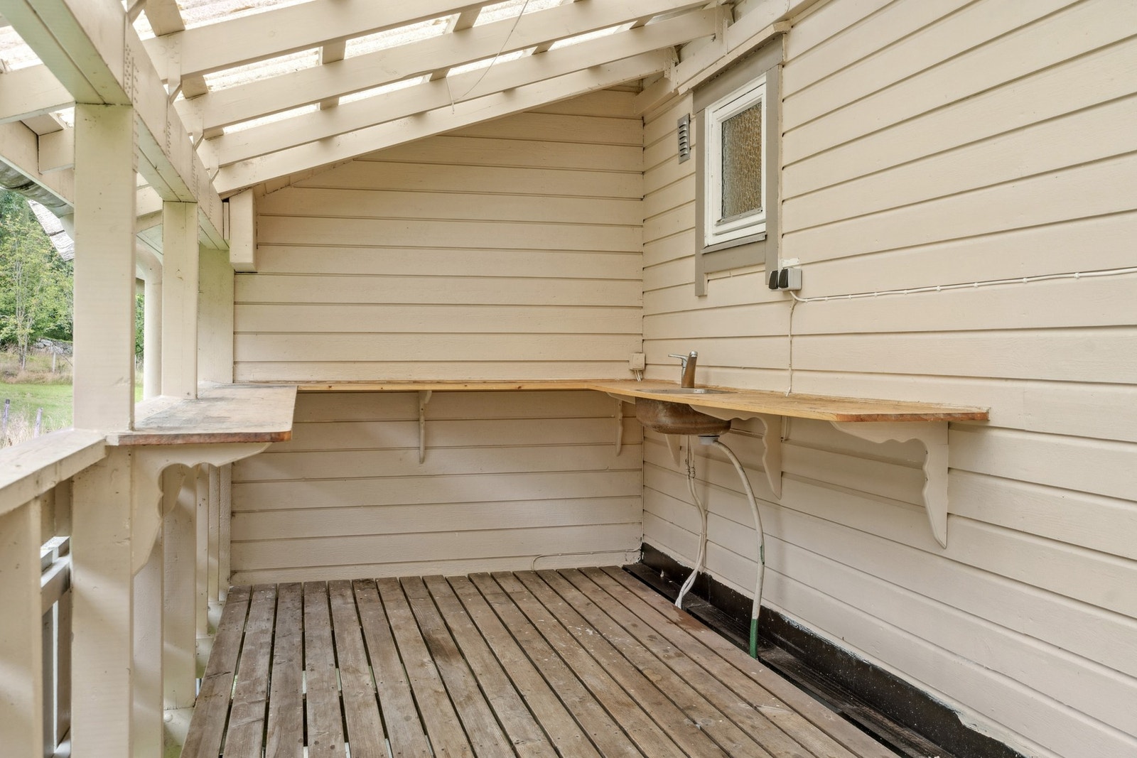 Overbygg på terrasse. Galleribilde