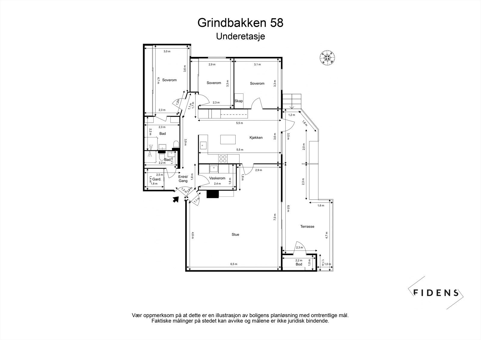 Alt ligger på ett plan med god planløsning. Galleribilde