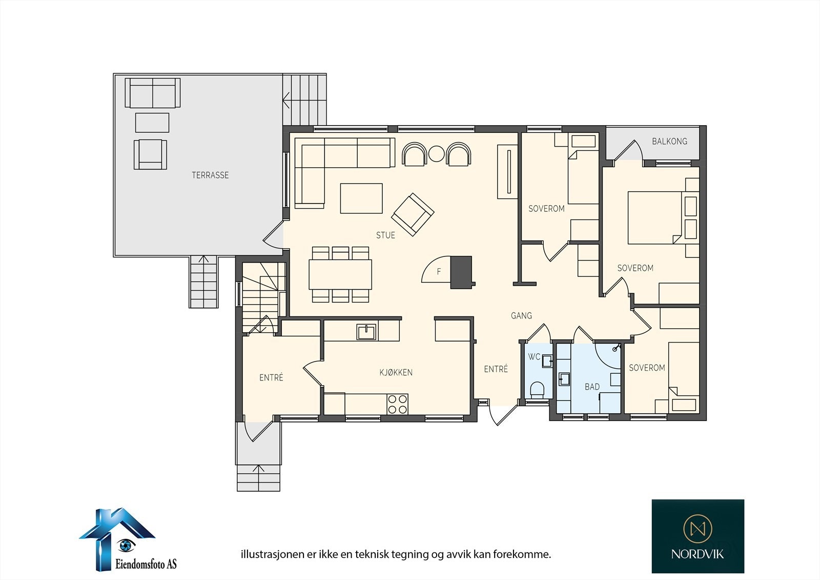Plantegning 1. etasje Galleribilde