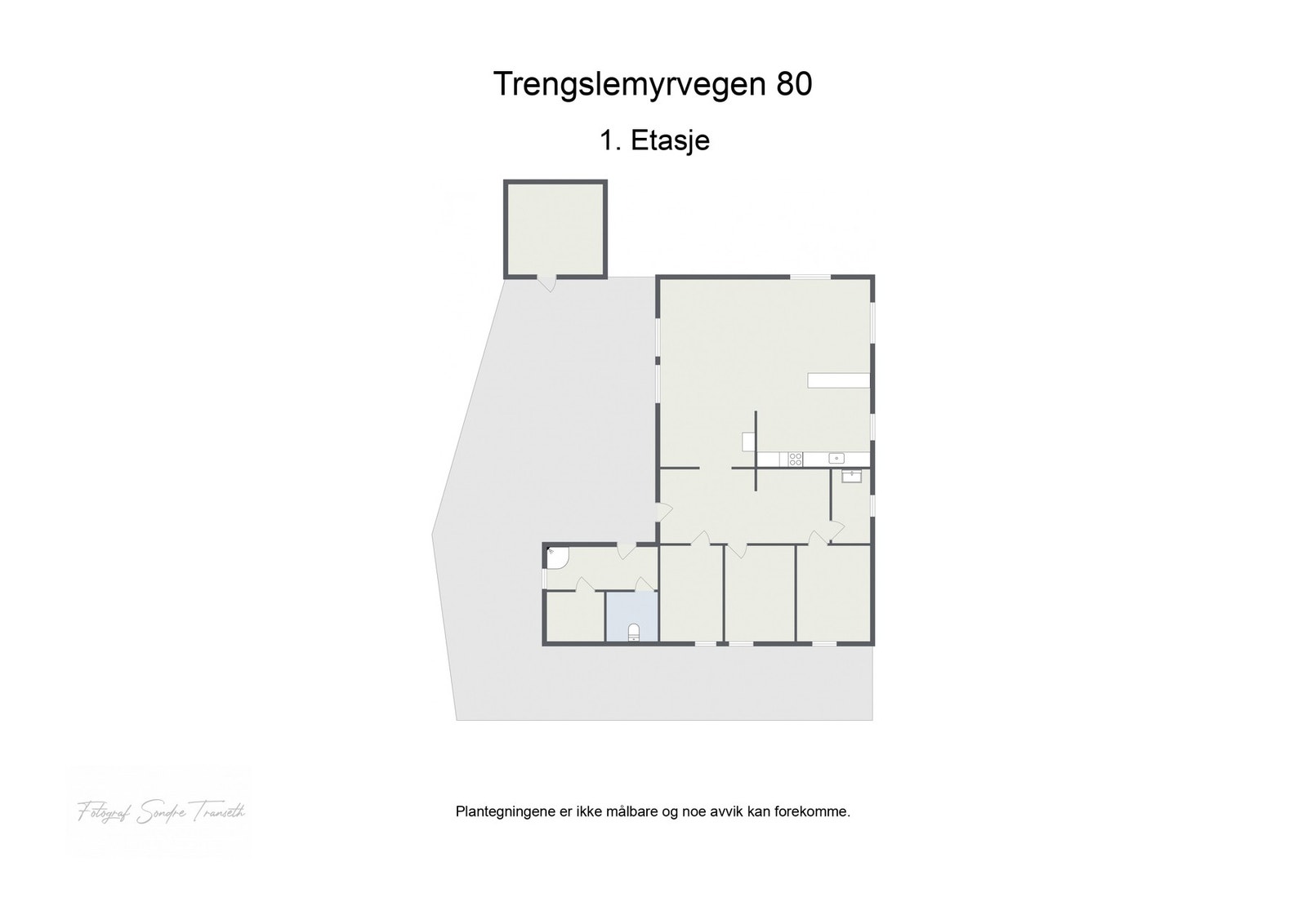 Planskisse over hytta Galleribilde