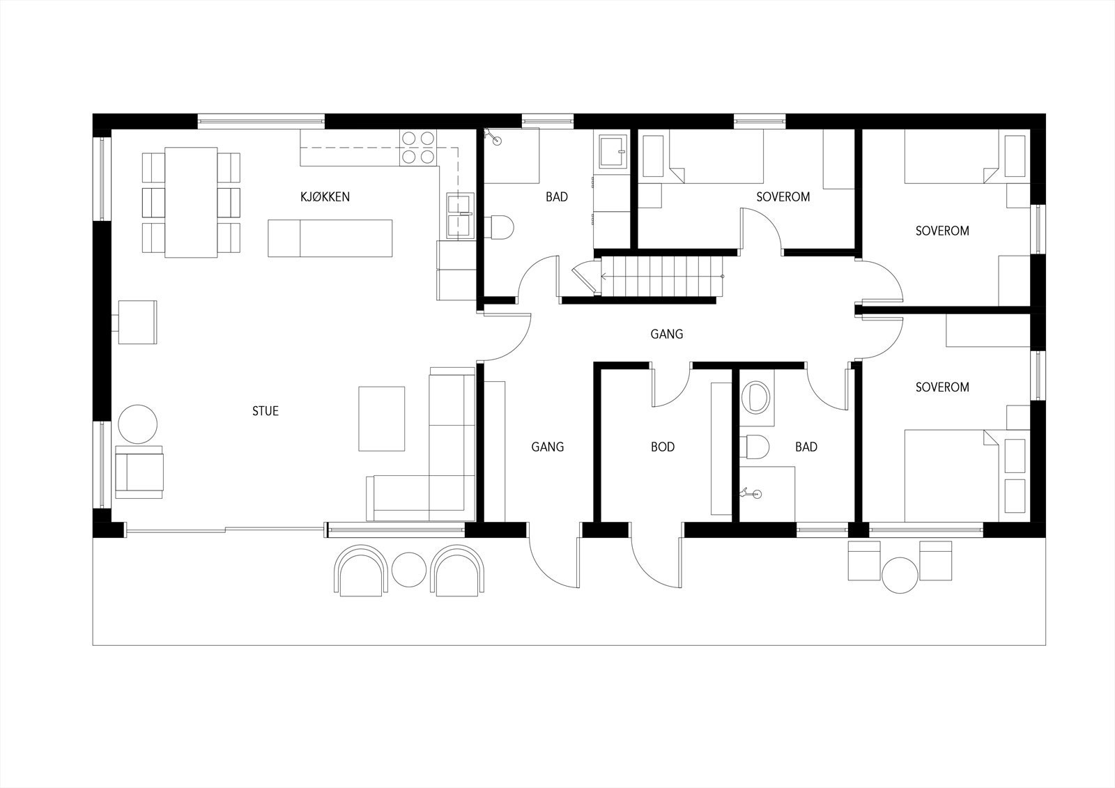Plantegning første etasje Galleribilde