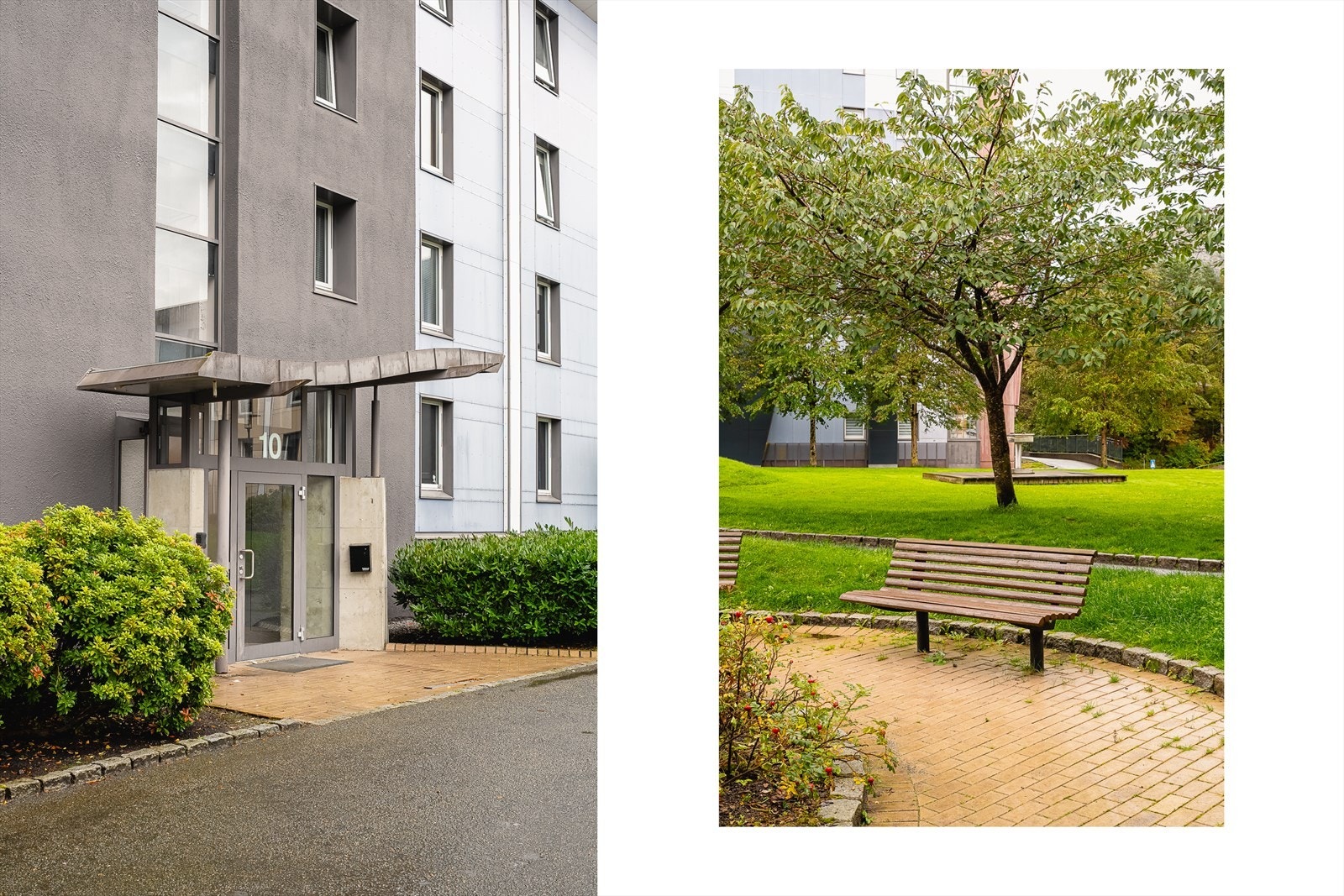 Borettslaget har pent opparbeidet uteområde. Galleribilde