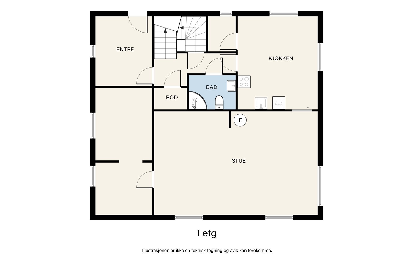Plantegning 1. etasje. Galleribilde