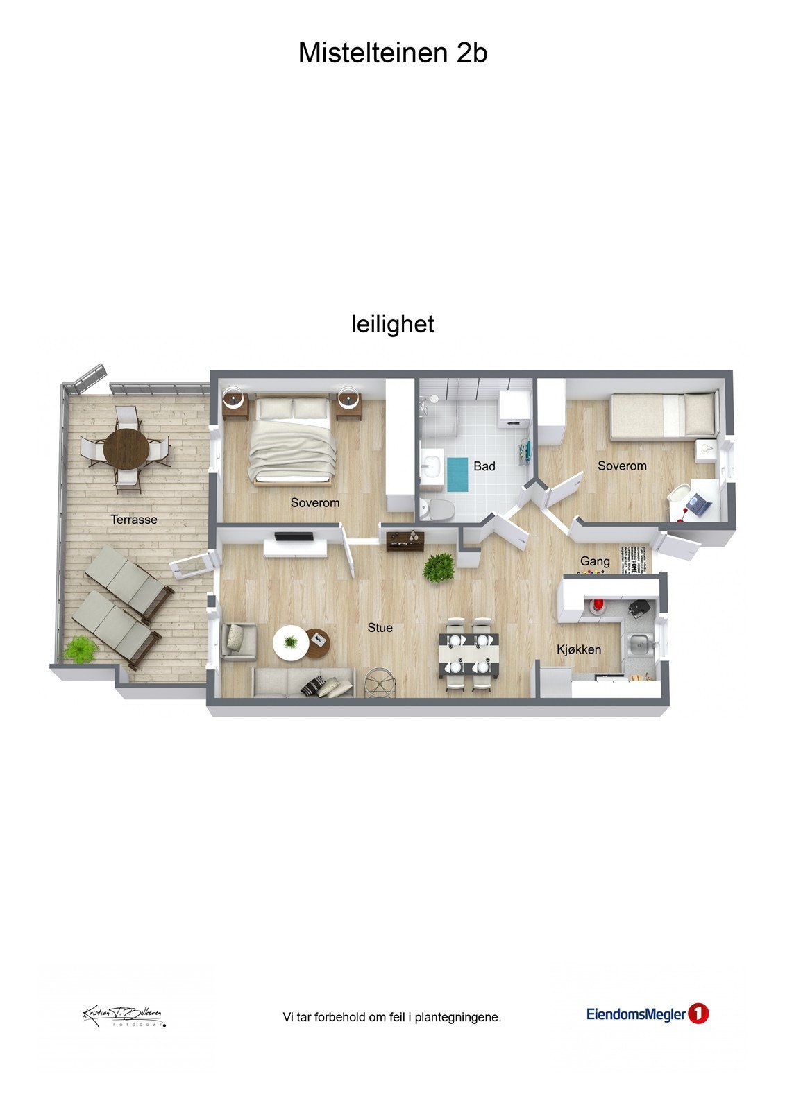 Mistelteinen 2b - 3D - leilighet - Letterhead Galleribilde