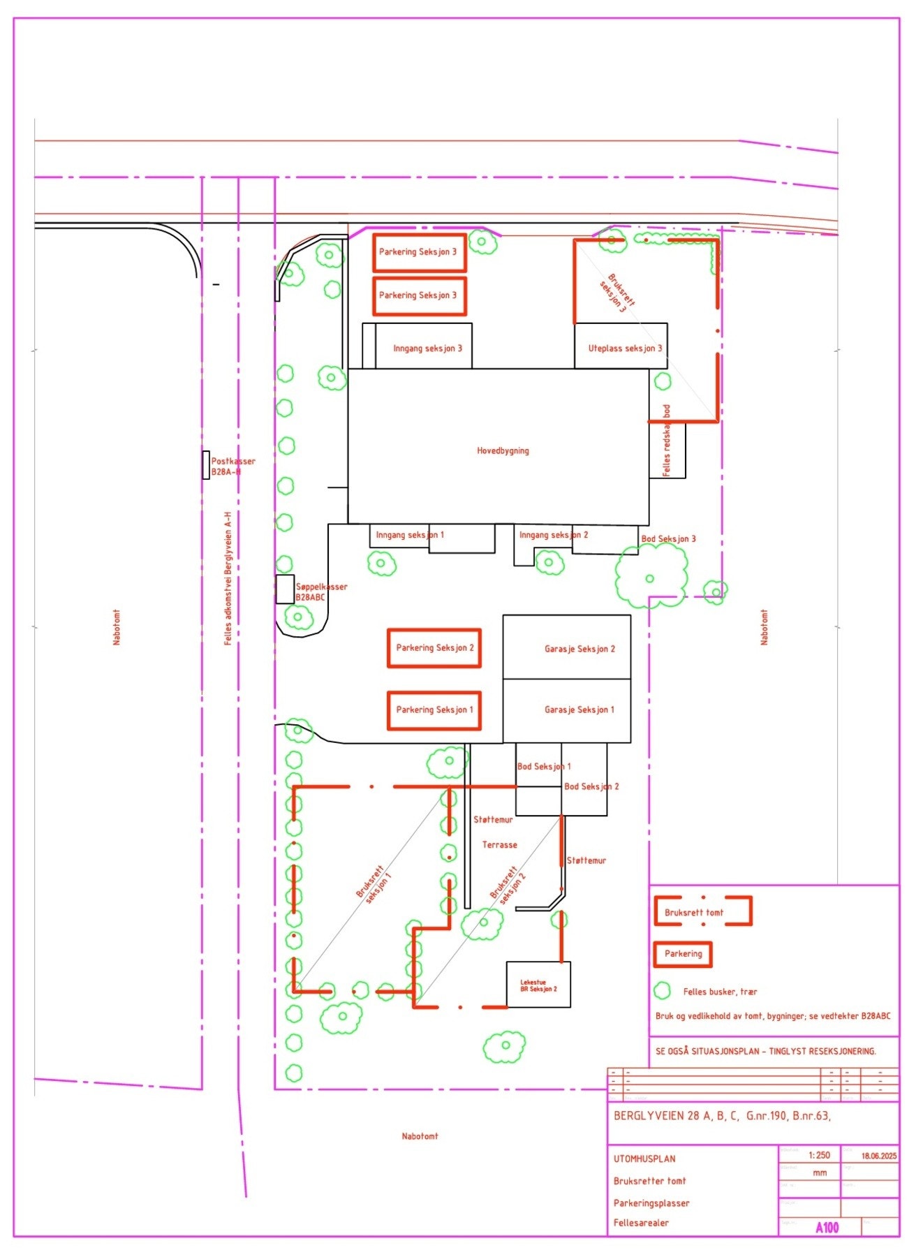 Gjeldende utomhusplan med fordeling Galleribilde