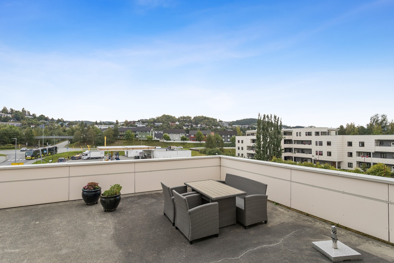 Stor felles takterrasse. Galleribilde