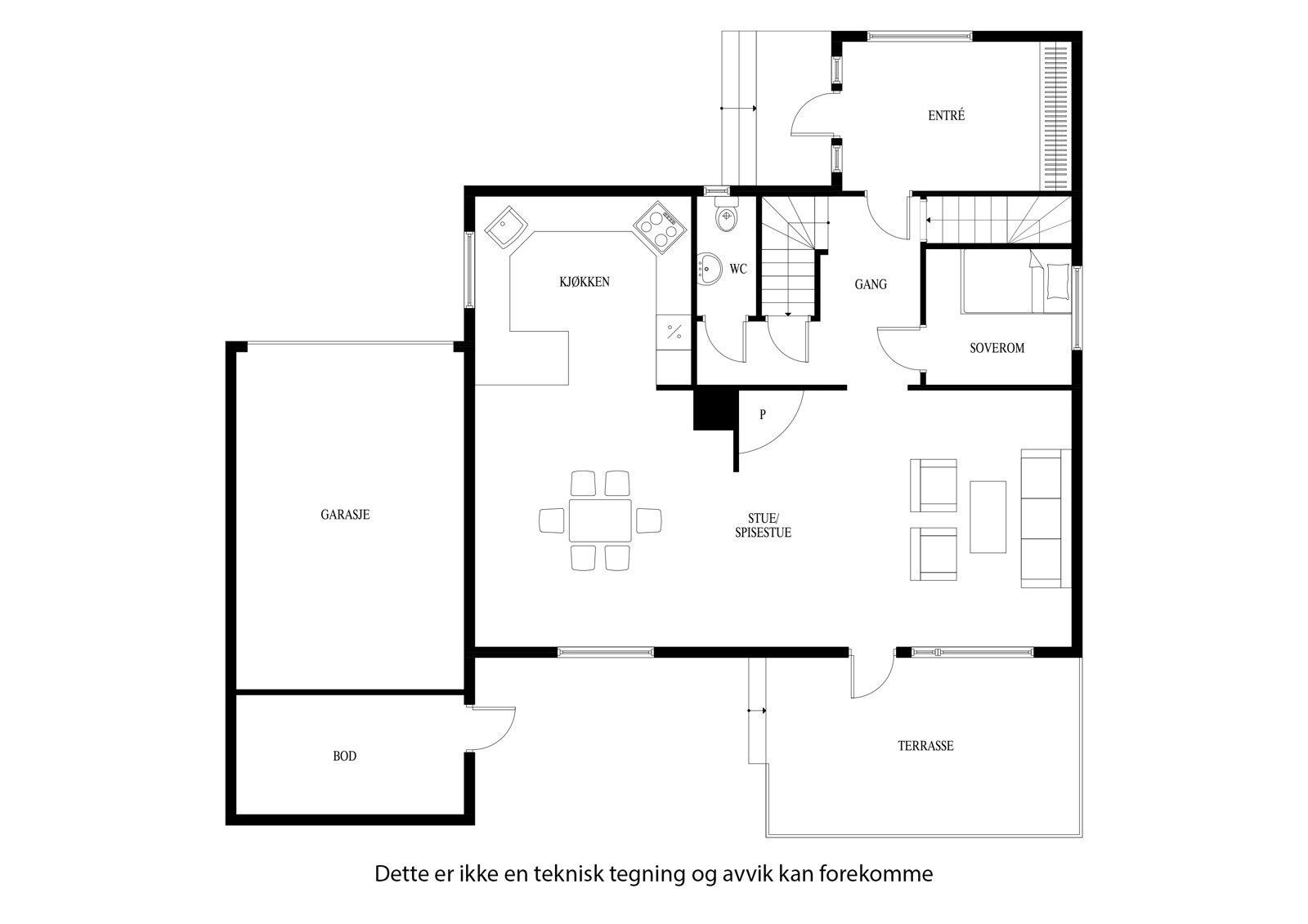 Planløsning 1. etg Galleribilde