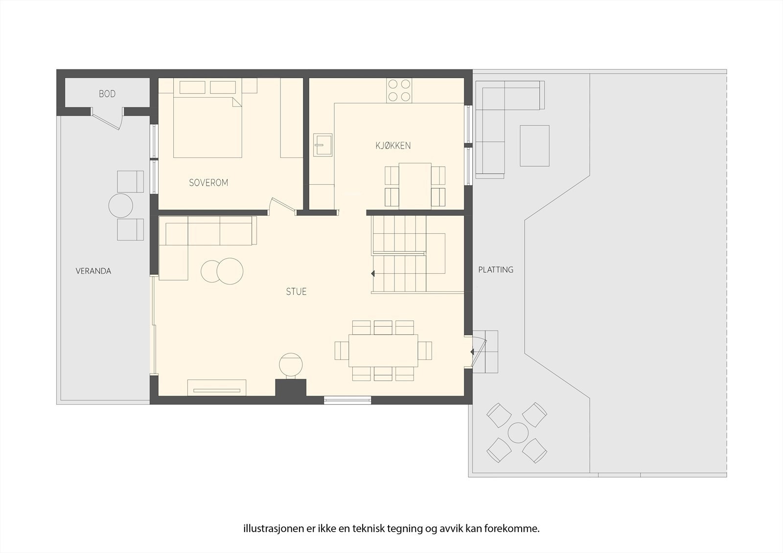Plantegning 1.etg. Galleribilde