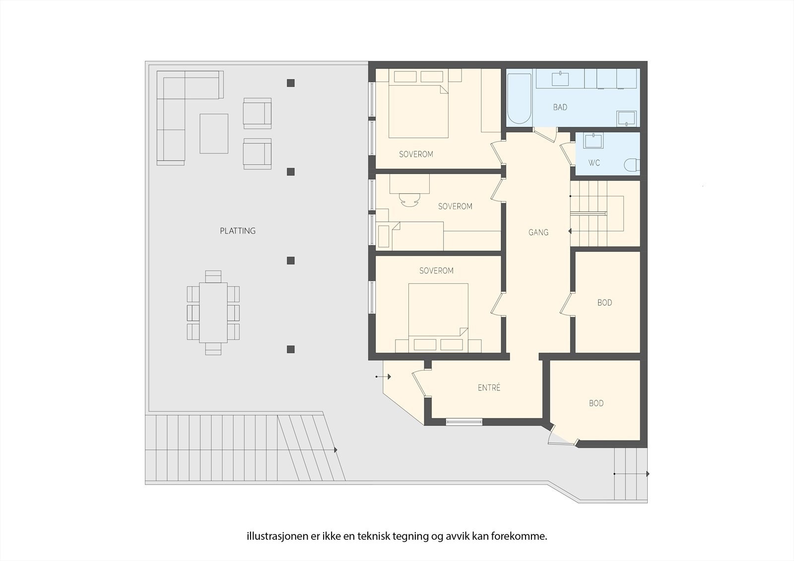 Plantegning u.etg. Galleribilde