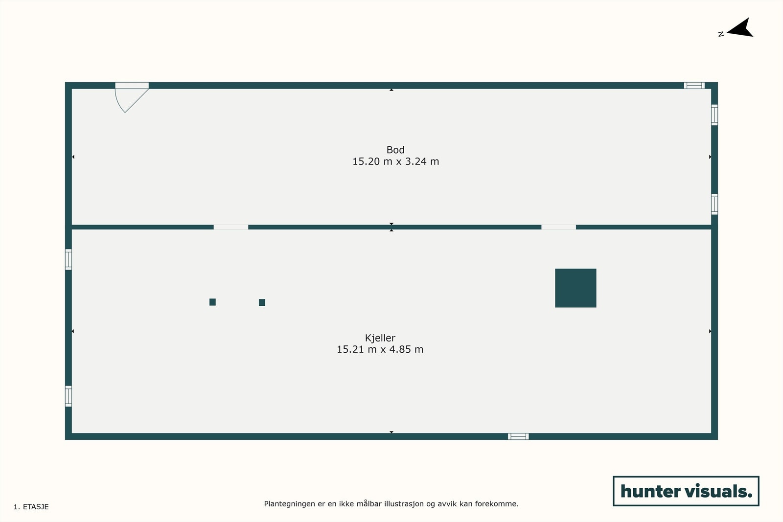 Plantegning kjeller. Galleribilde