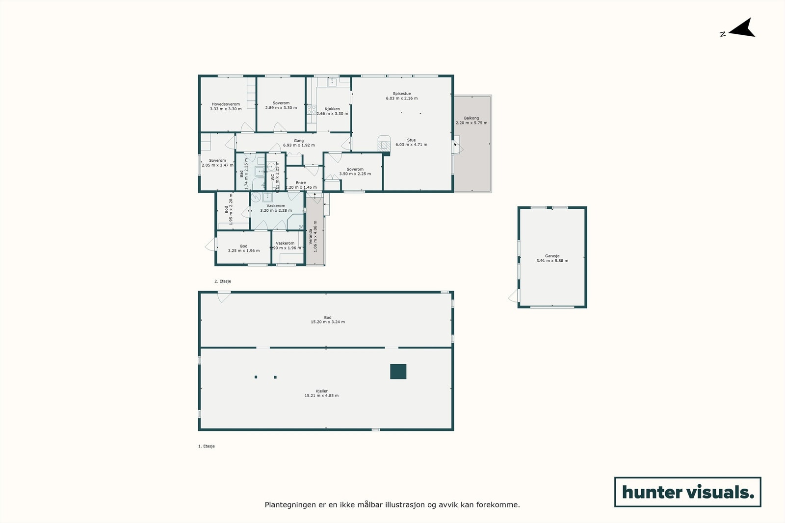 Plantegning kombinert. Galleribilde