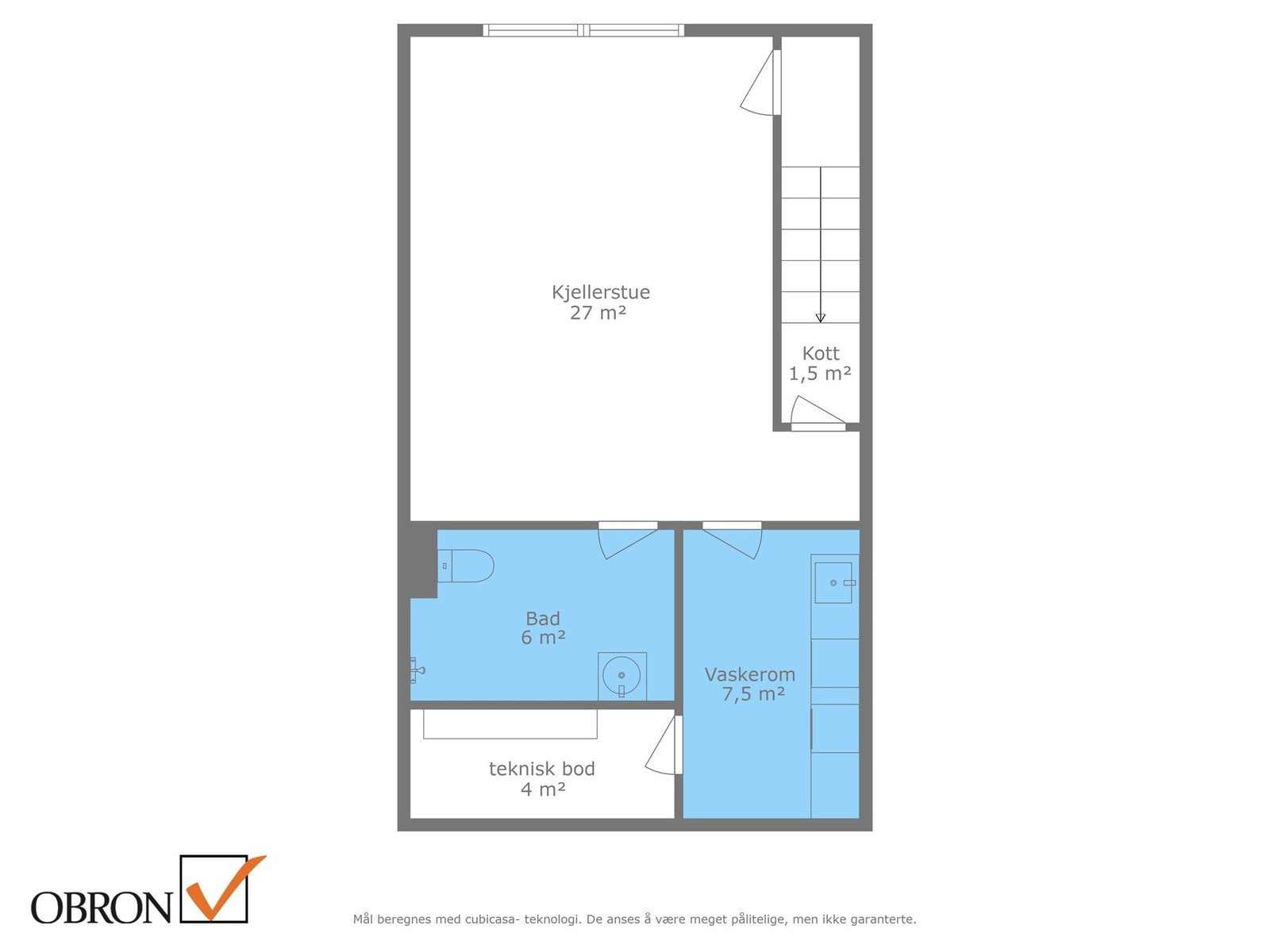 Planskisse kjelleretasje. Galleribilde