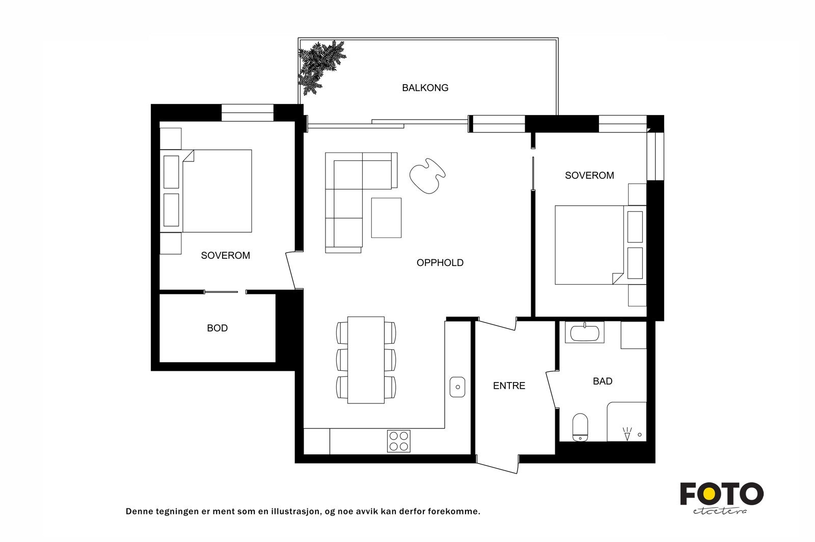 Toppleiligheten i 8 etasje med solrik balkong - Det er ekstern bod og mulighet for kjøp av parkering i garasjekjeller Galleribilde