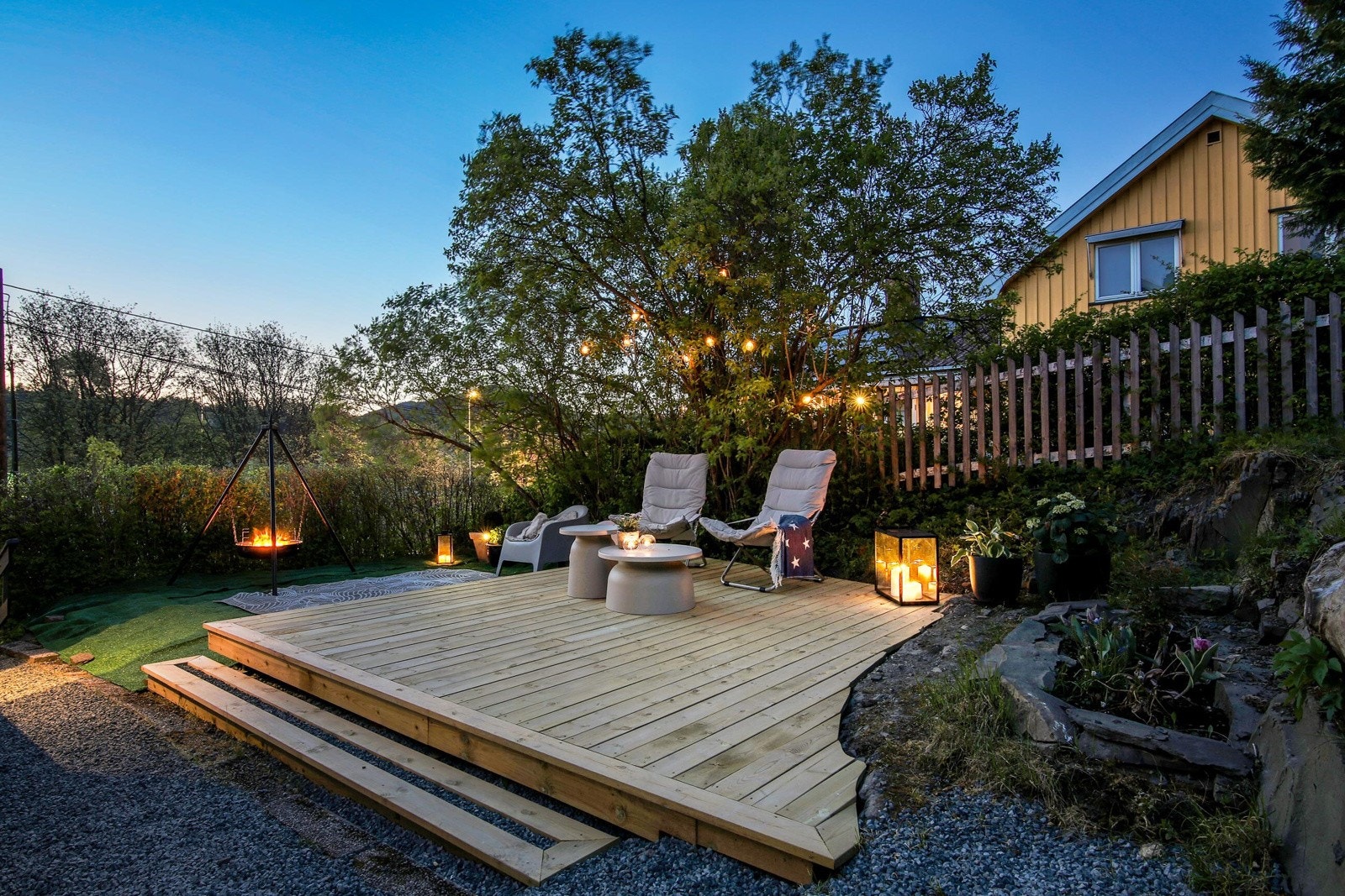 Platting i skumring Galleribilde