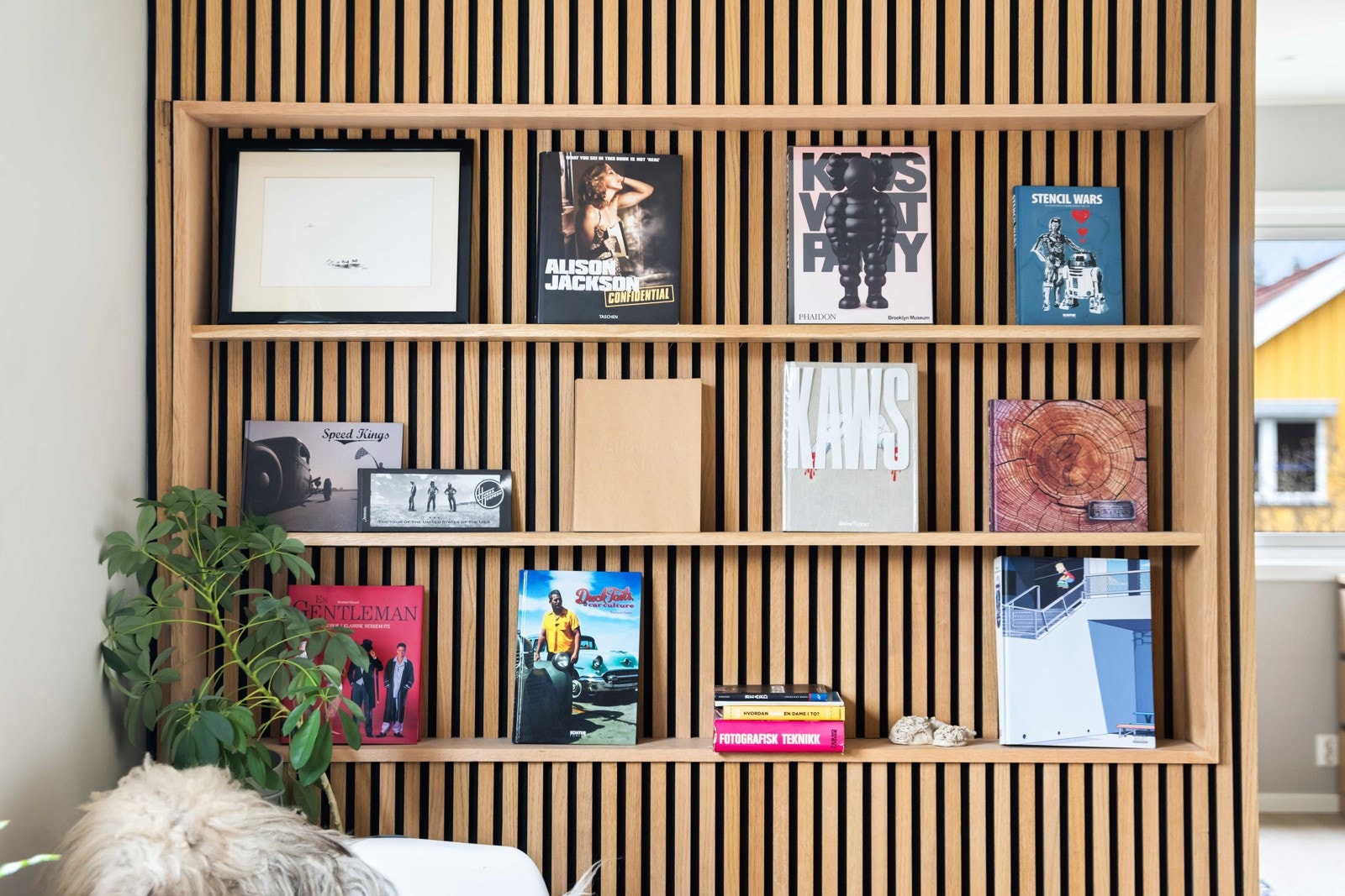 Detaljbilde bokhylle Galleribilde