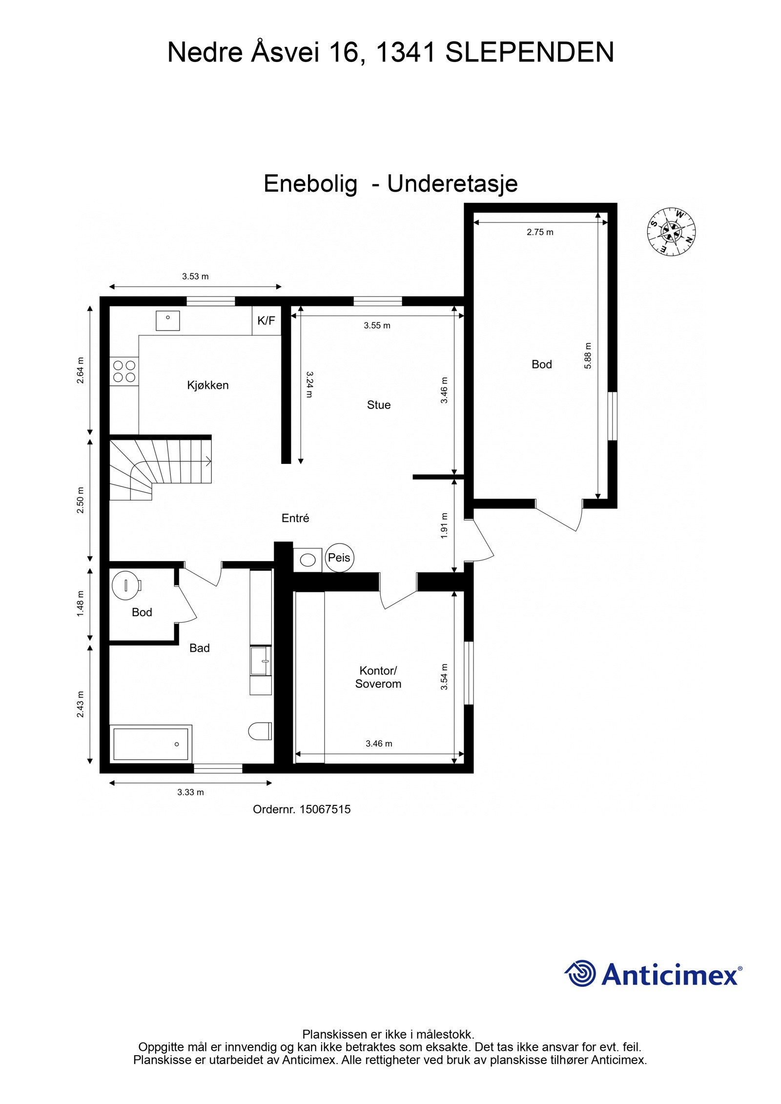 Plantegning - Underetasje Galleribilde