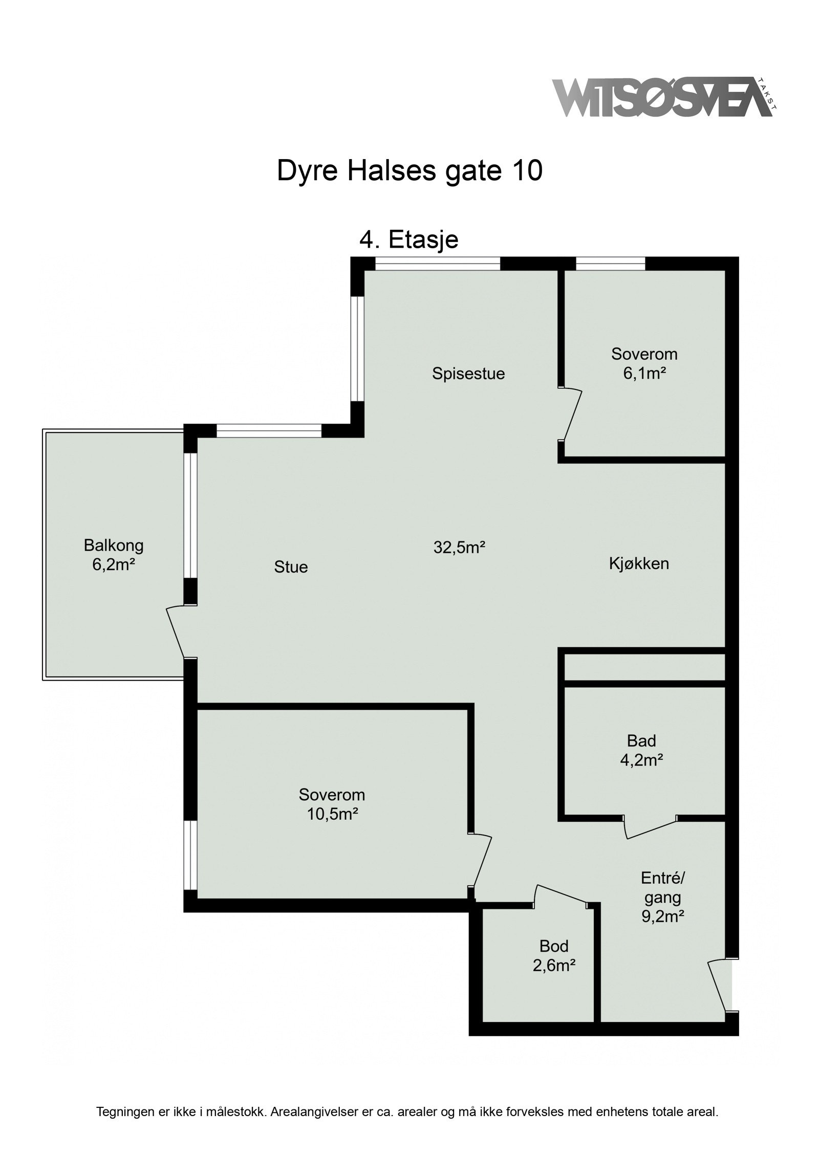Planskisse med arealoppmåling. Galleribilde
