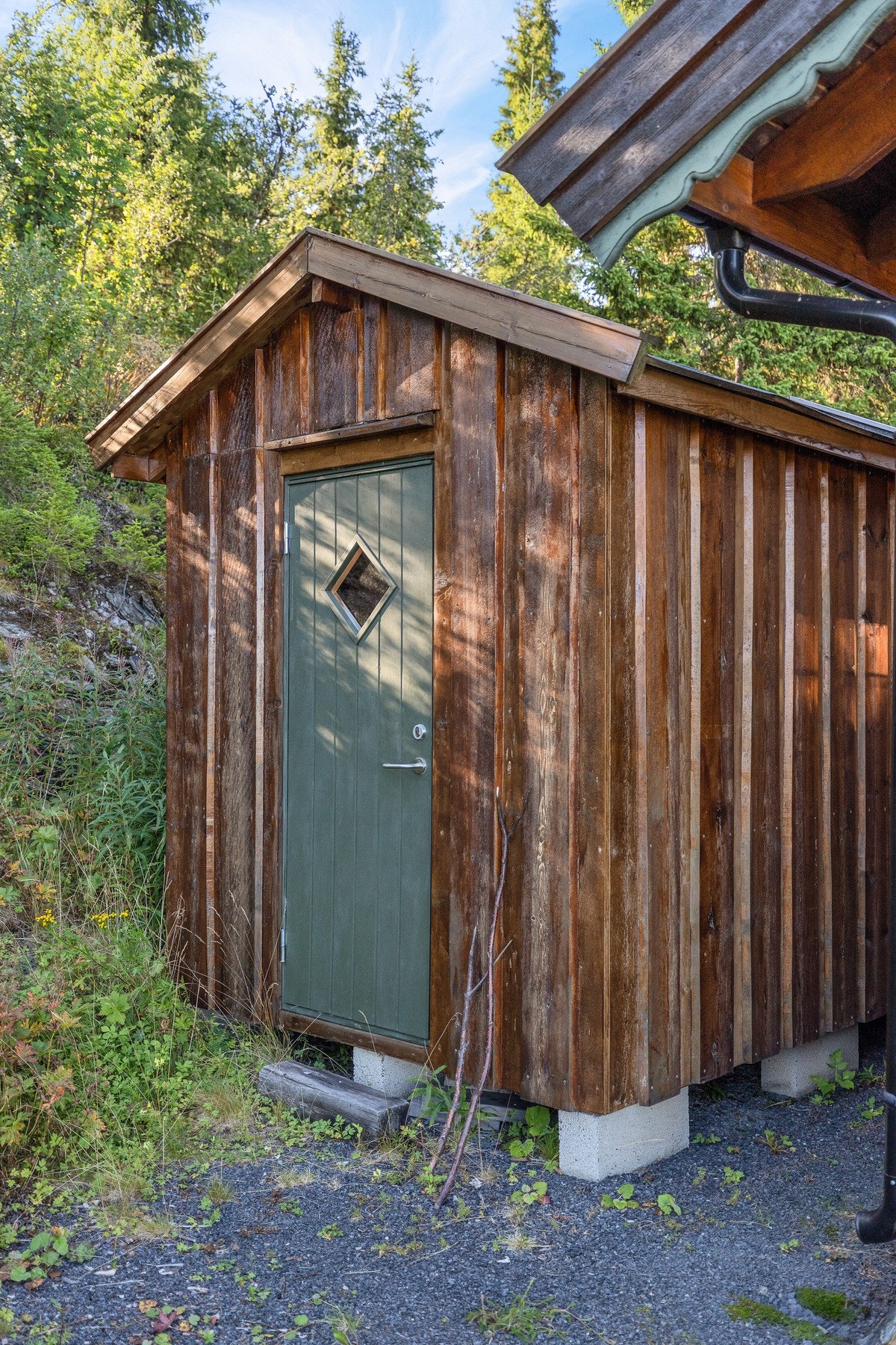 Frittstående bod på baksiden av hytta til oppbevaring av utstyr Galleribilde