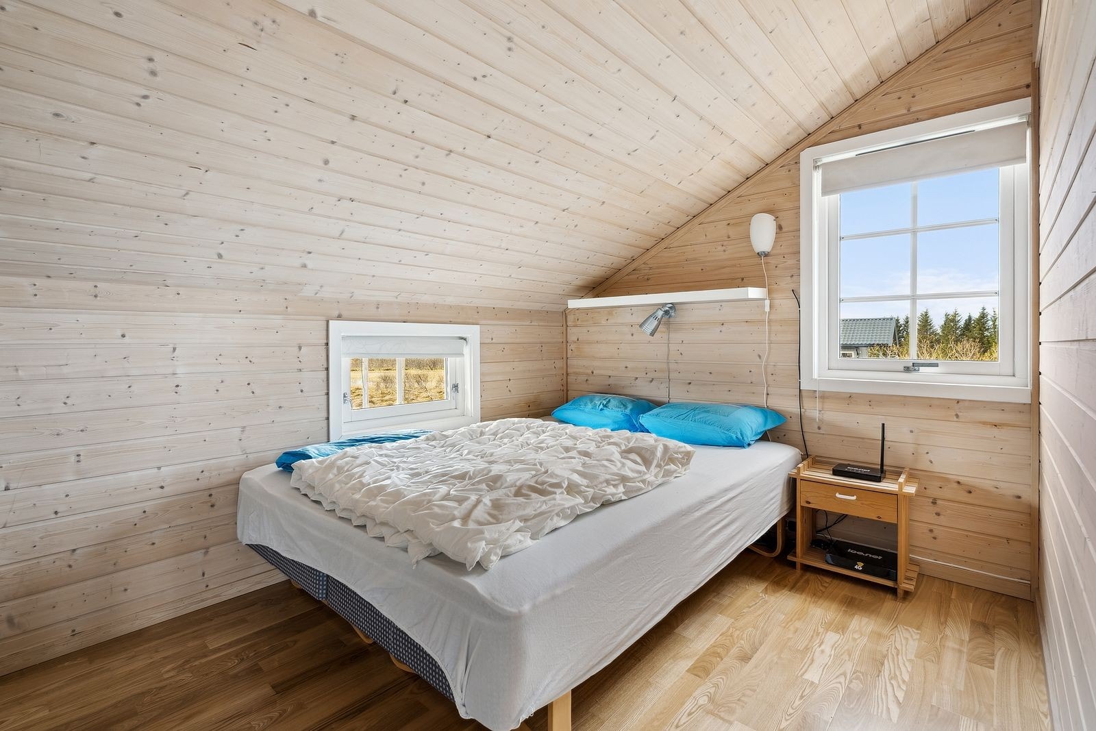 Forholdsvis høye knevegger gir god utnyttelse av arealet. Dette ligger vestvendt. Galleribilde