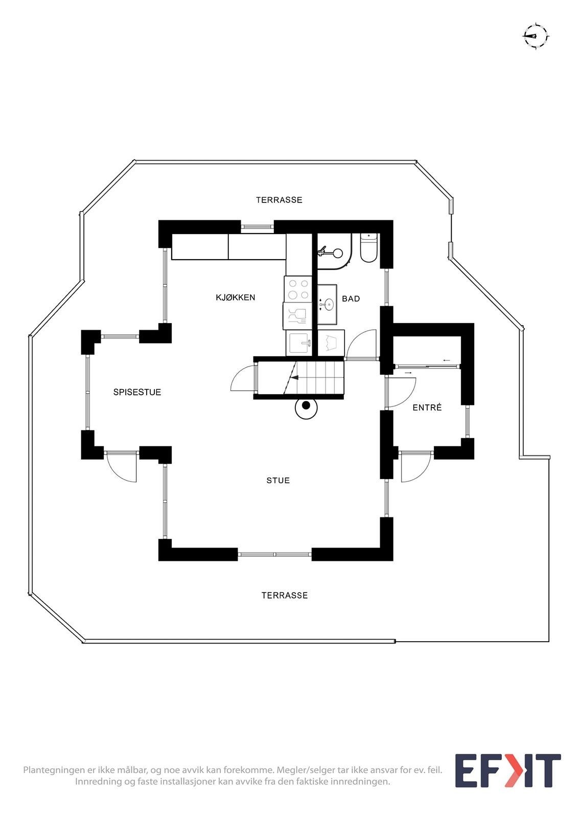 La oss ta en titt på planløsningen før vi beveger oss videre i bildene. Galleribilde